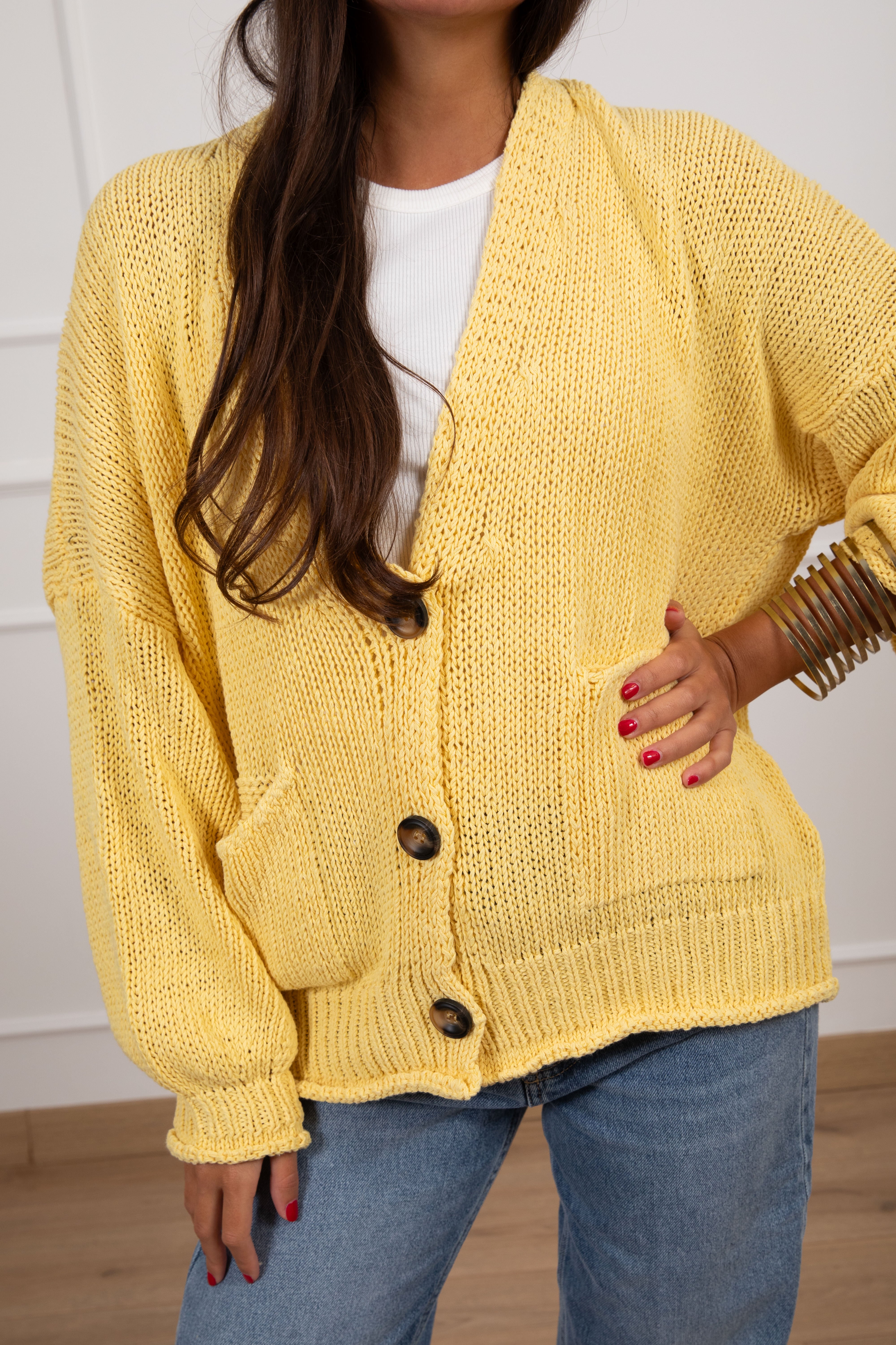 Cardigan in cotone con tasche ViCOLO