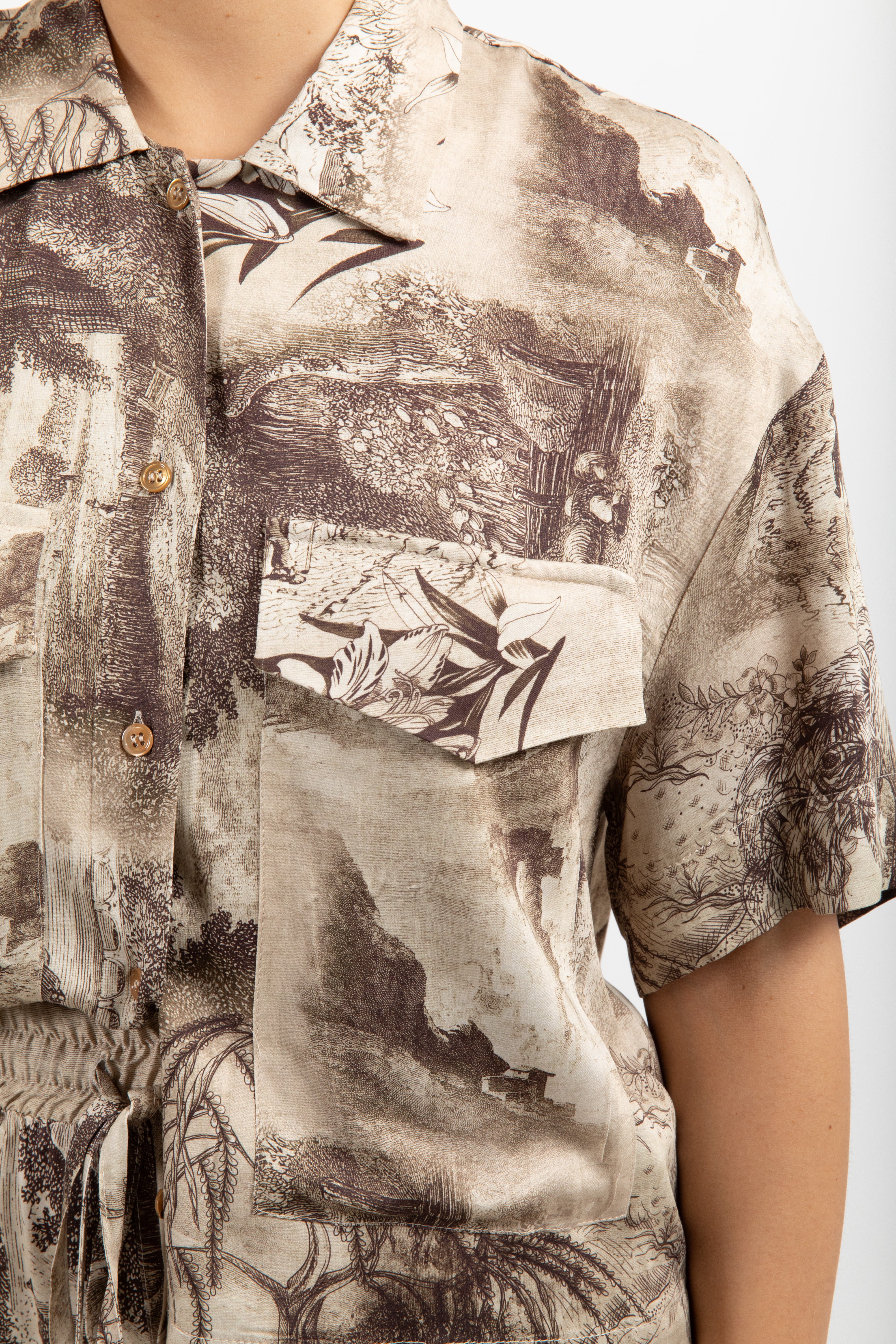 Camicia manica corta tela de jouy ViCOLO