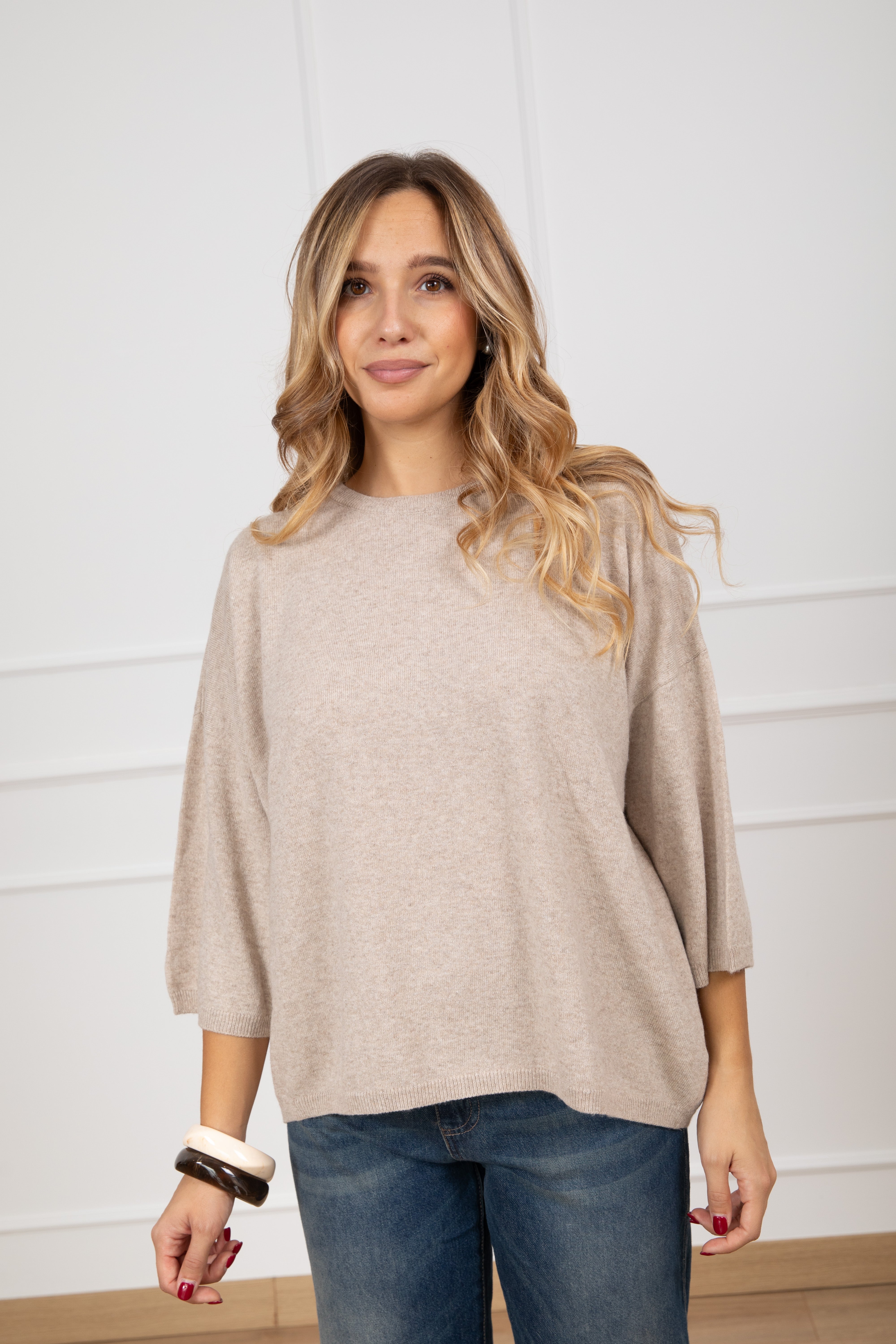 Pull a scatoletta in lana e cashmere ViCOLO