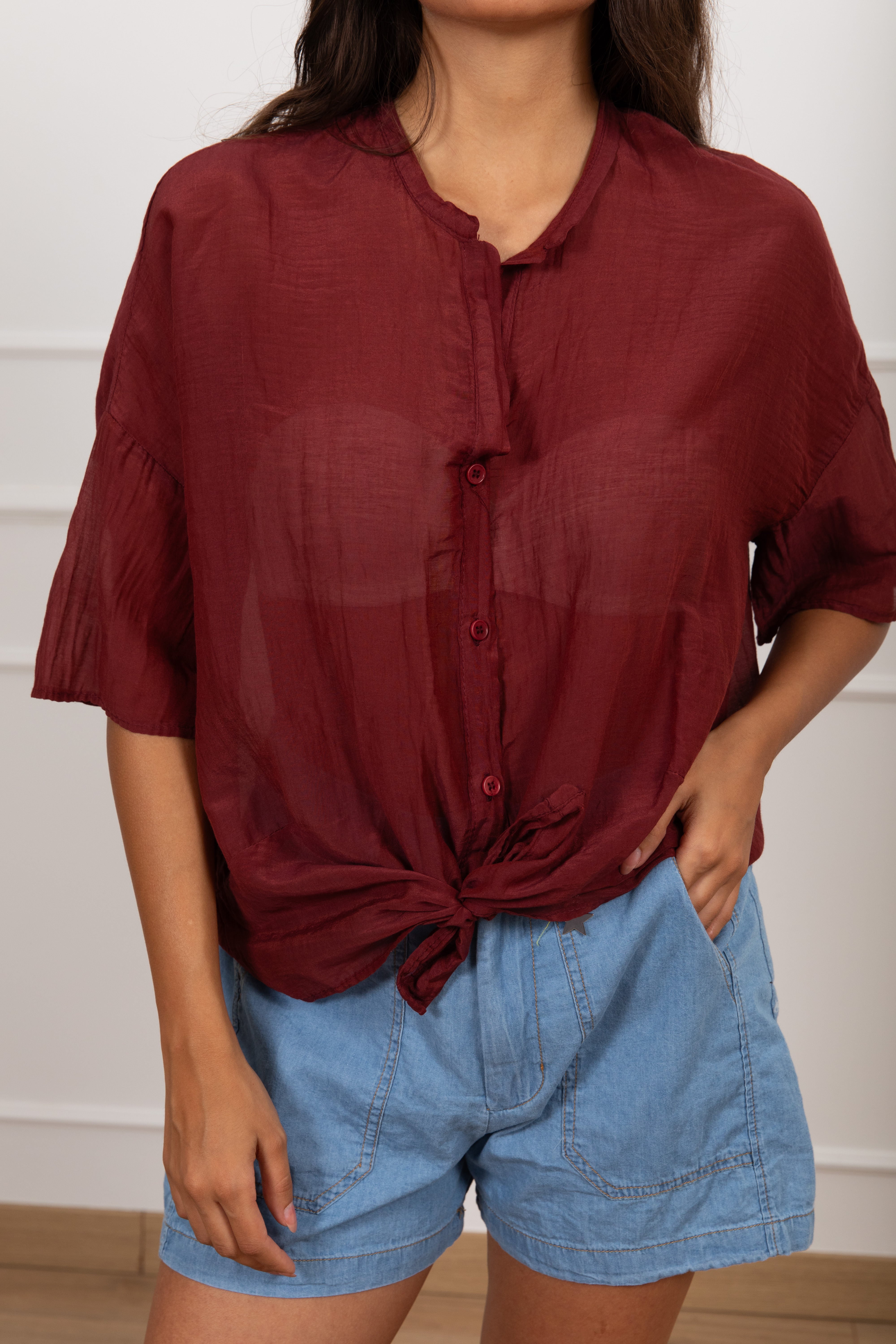 Camicia in cotone e seta ViCOLO
