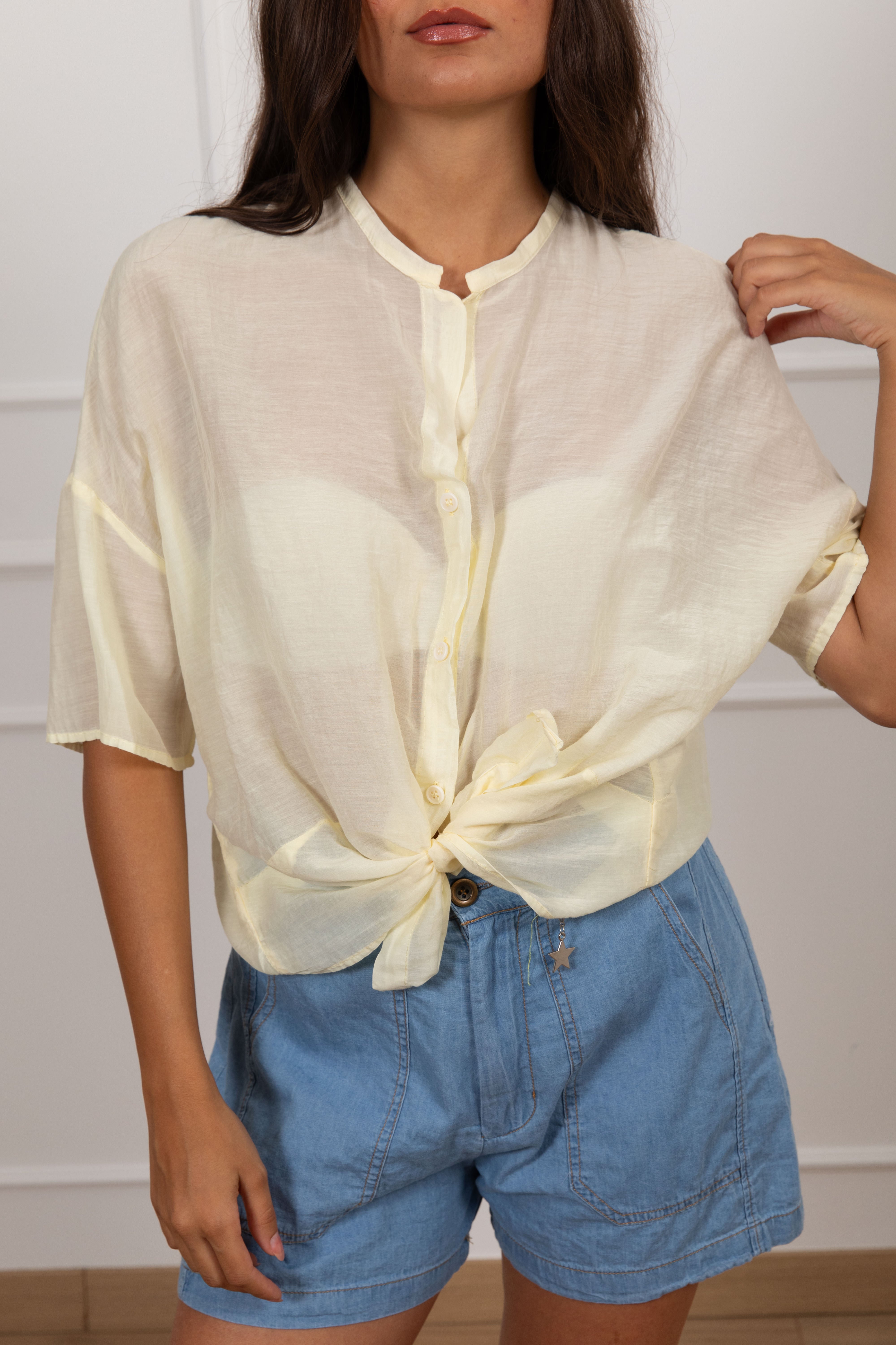 Camicia in cotone e seta ViCOLO