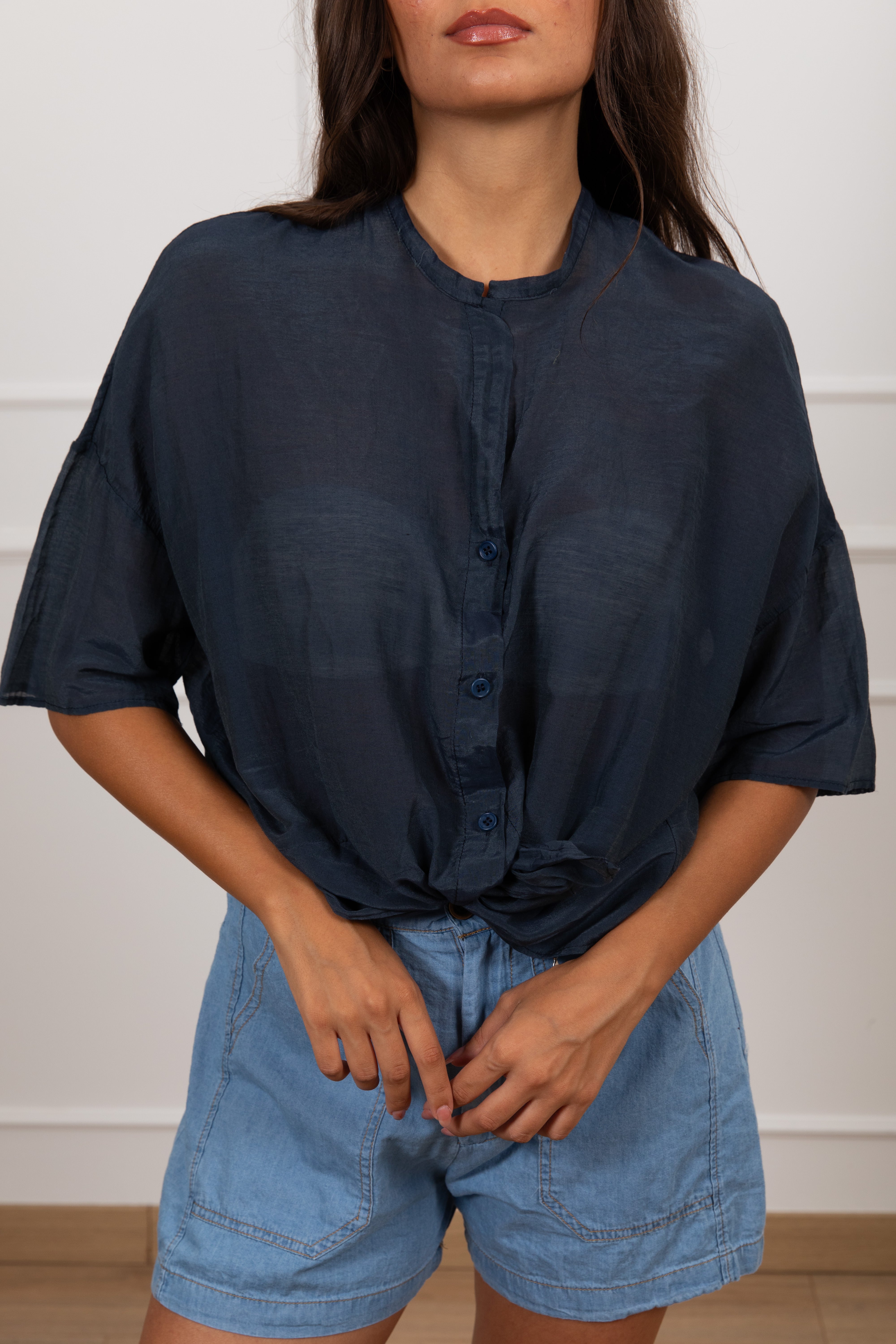 Camicia in cotone e seta ViCOLO