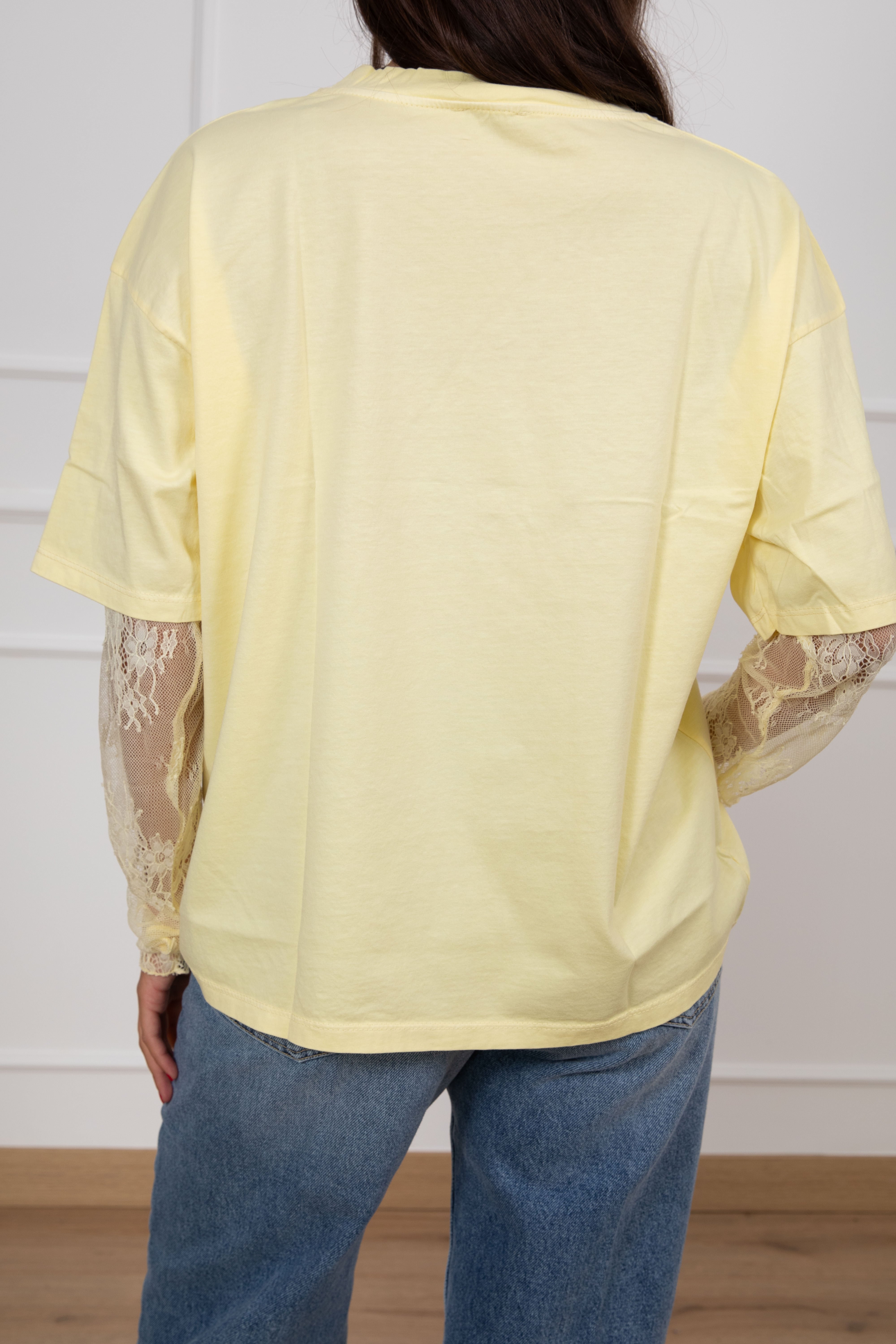 T-shirt con manica in pizzo Susy Mix