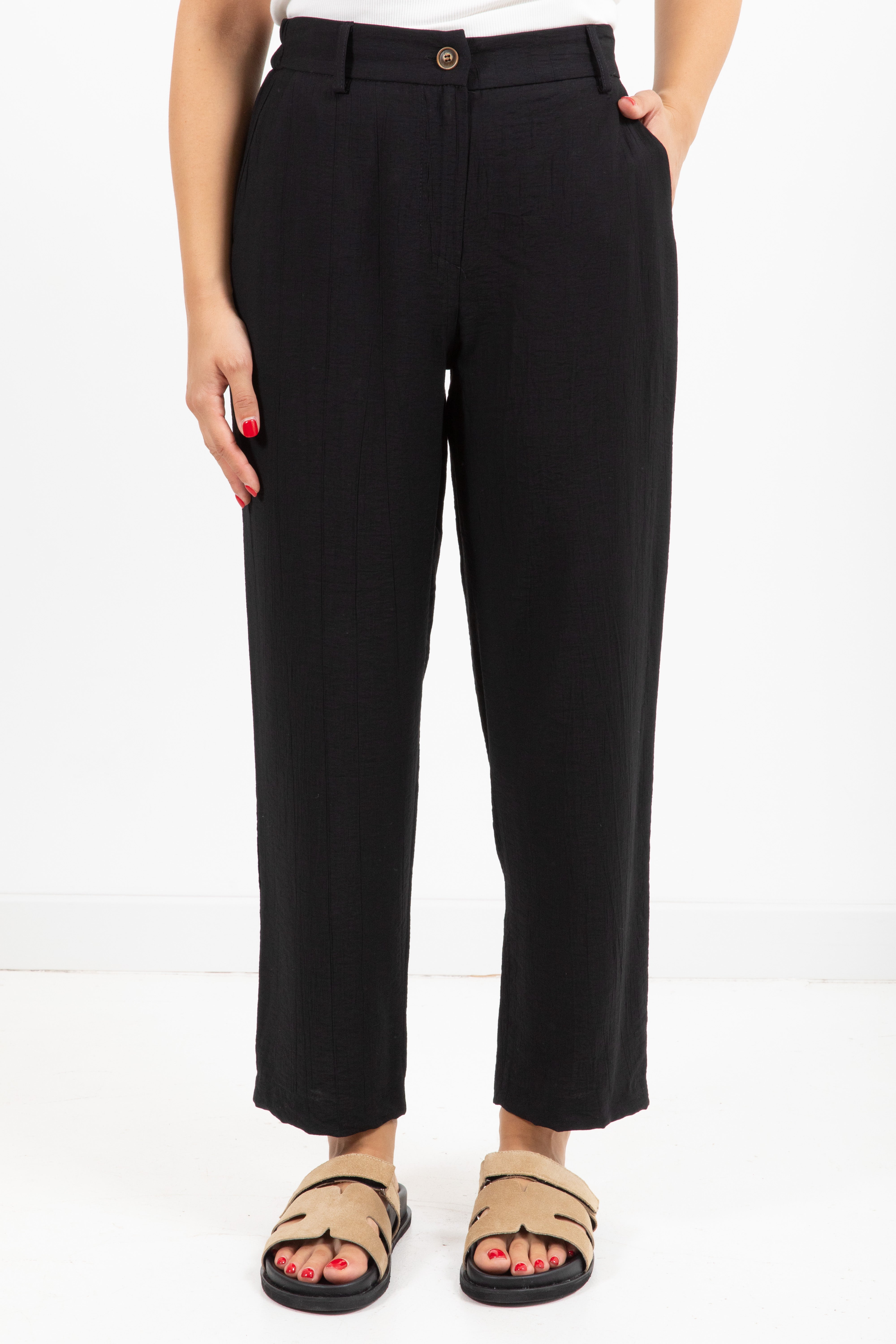 Pantalone in viscosa goffrata carrot-fit Tensione IN