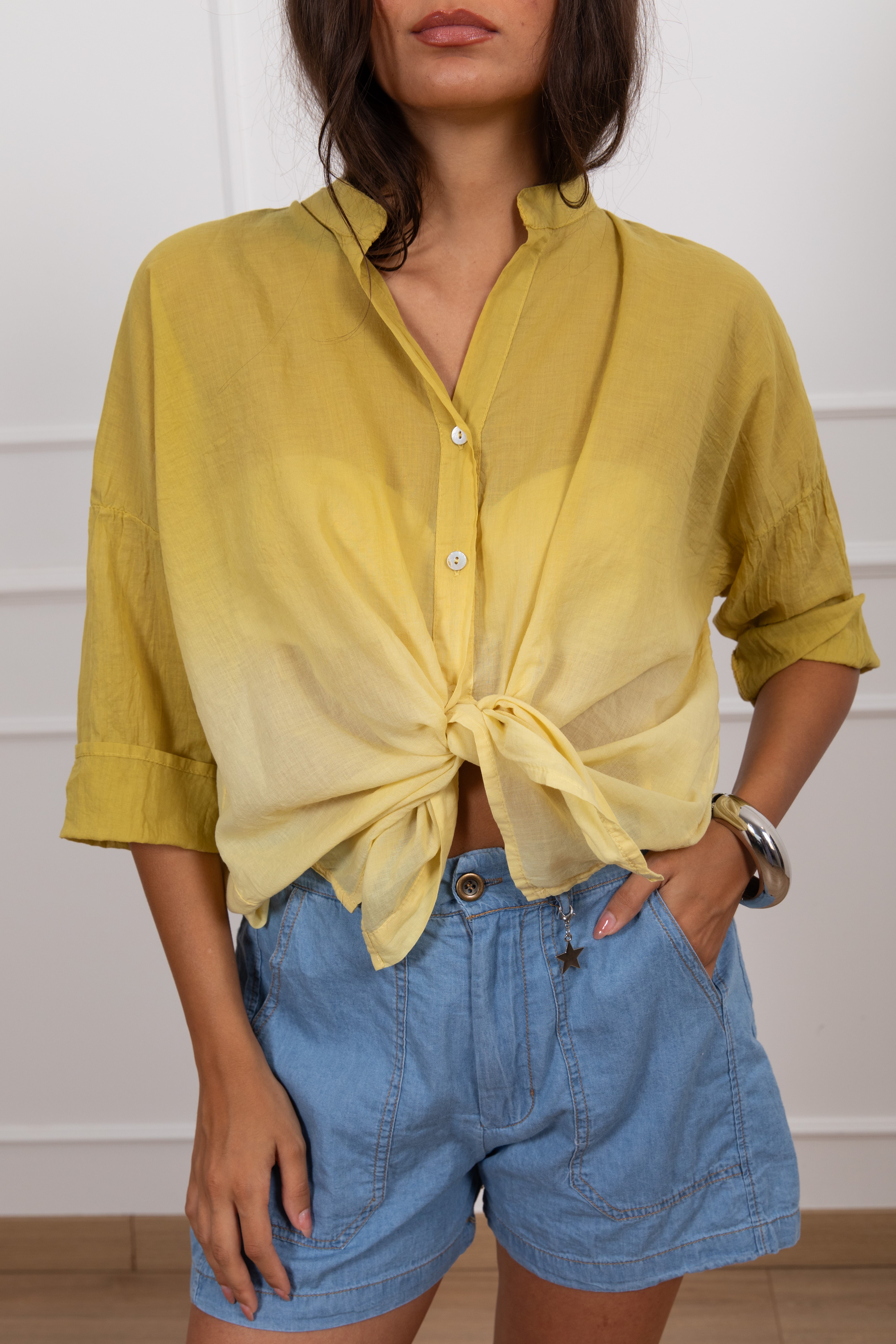 Camicia sfumata in mussola di cotone Haveone