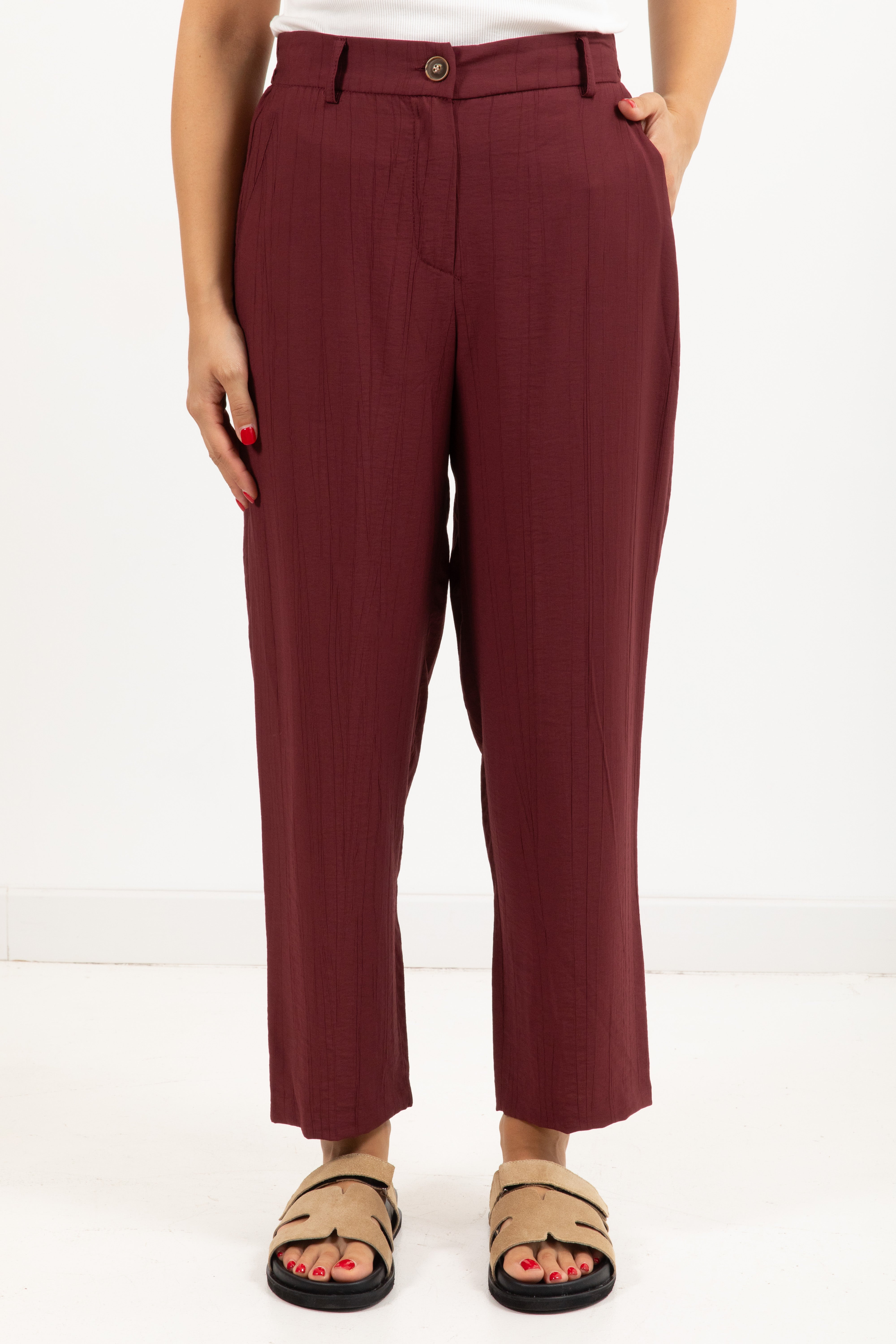 Pantalone in viscosa goffrata carrot-fit Tensione IN