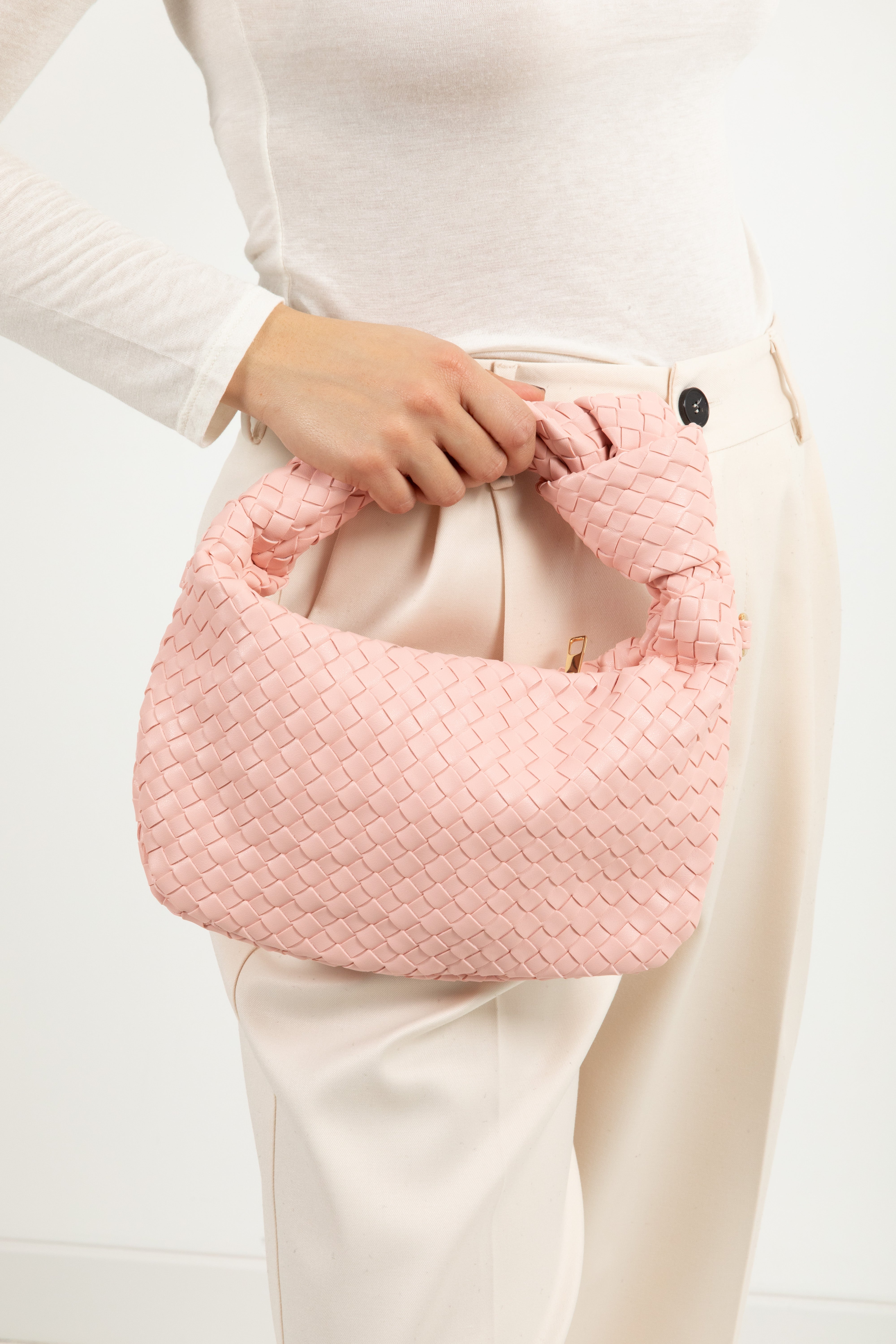 Borsa intreccio piccolo con nodo in ecopelle
