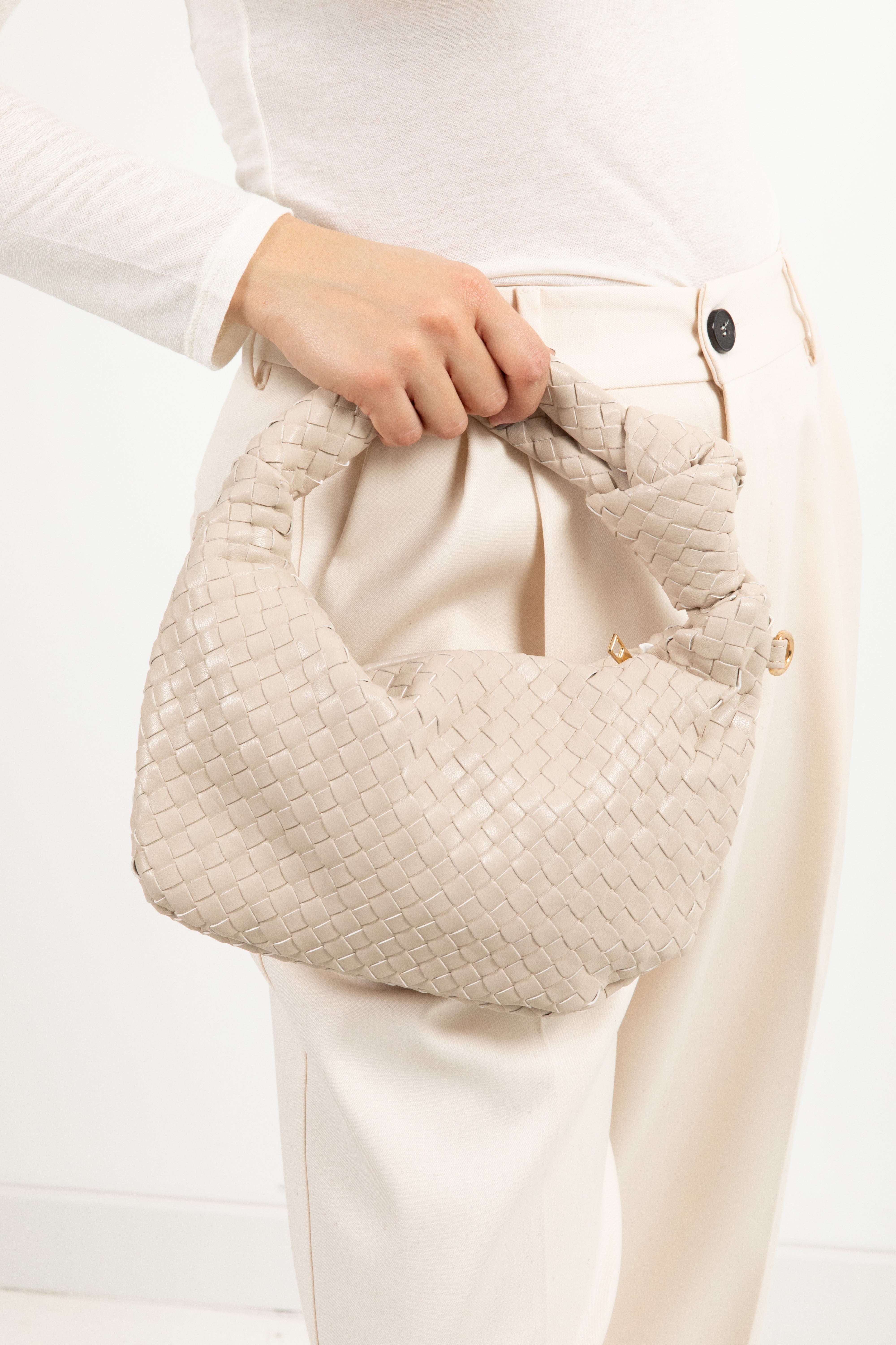 Borsa intreccio piccolo con nodo in ecopelle