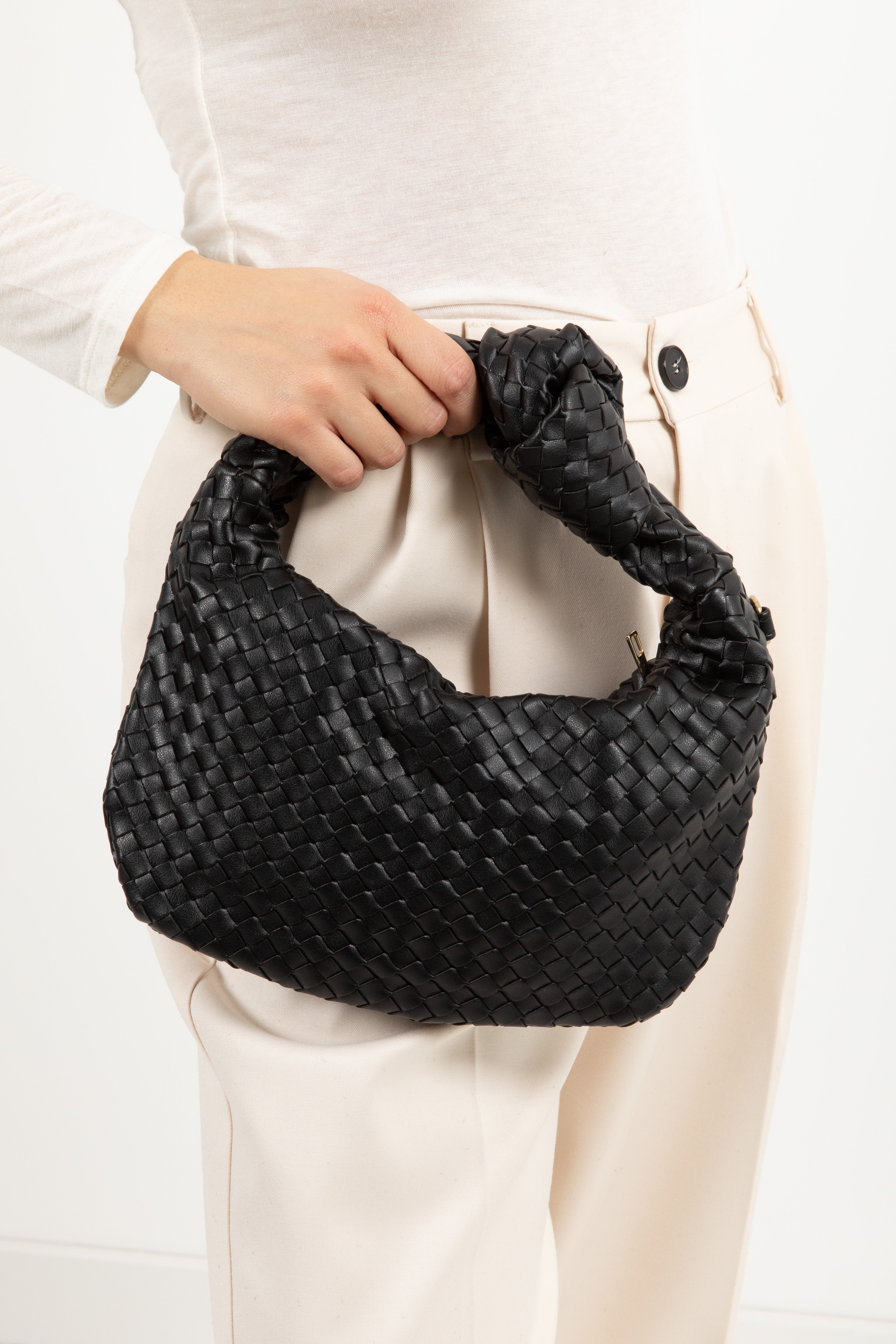 Borsa intreccio piccolo con nodo in ecopelle