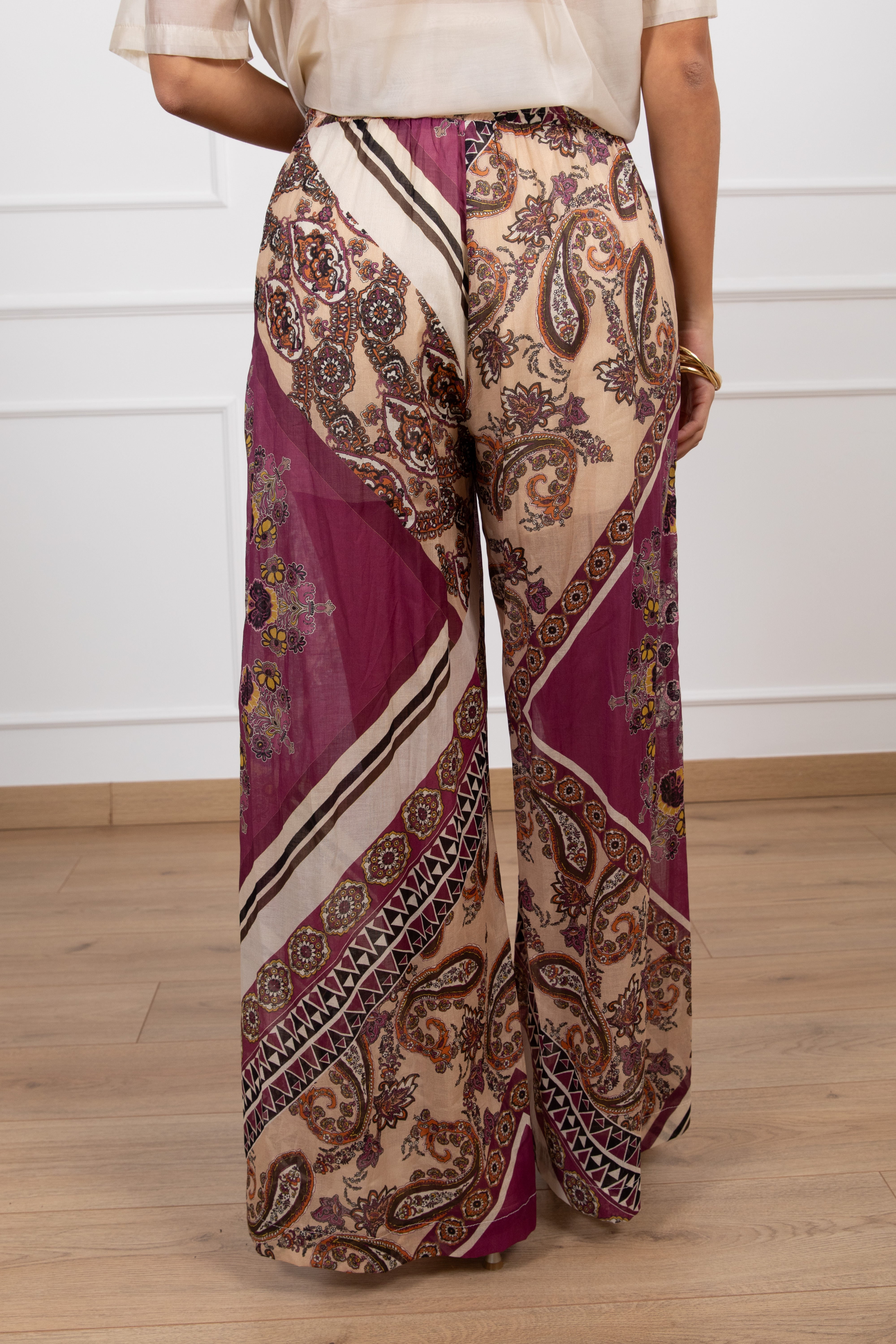 Pantalone fantasia paisley con elastico Tensione IN