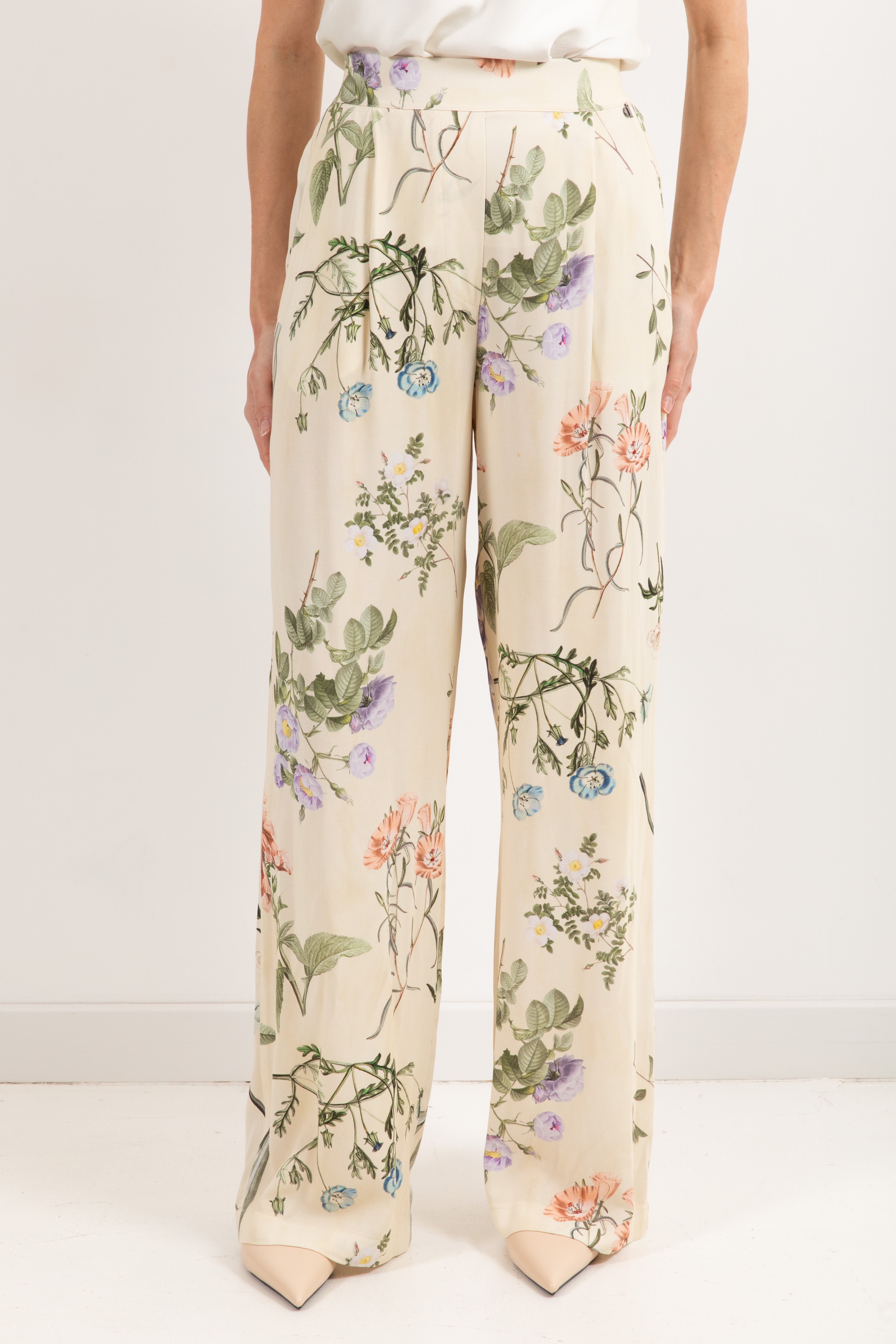 Coordinato giacca-kimono e pantalone gamba larga fantasia erbolario Dixie