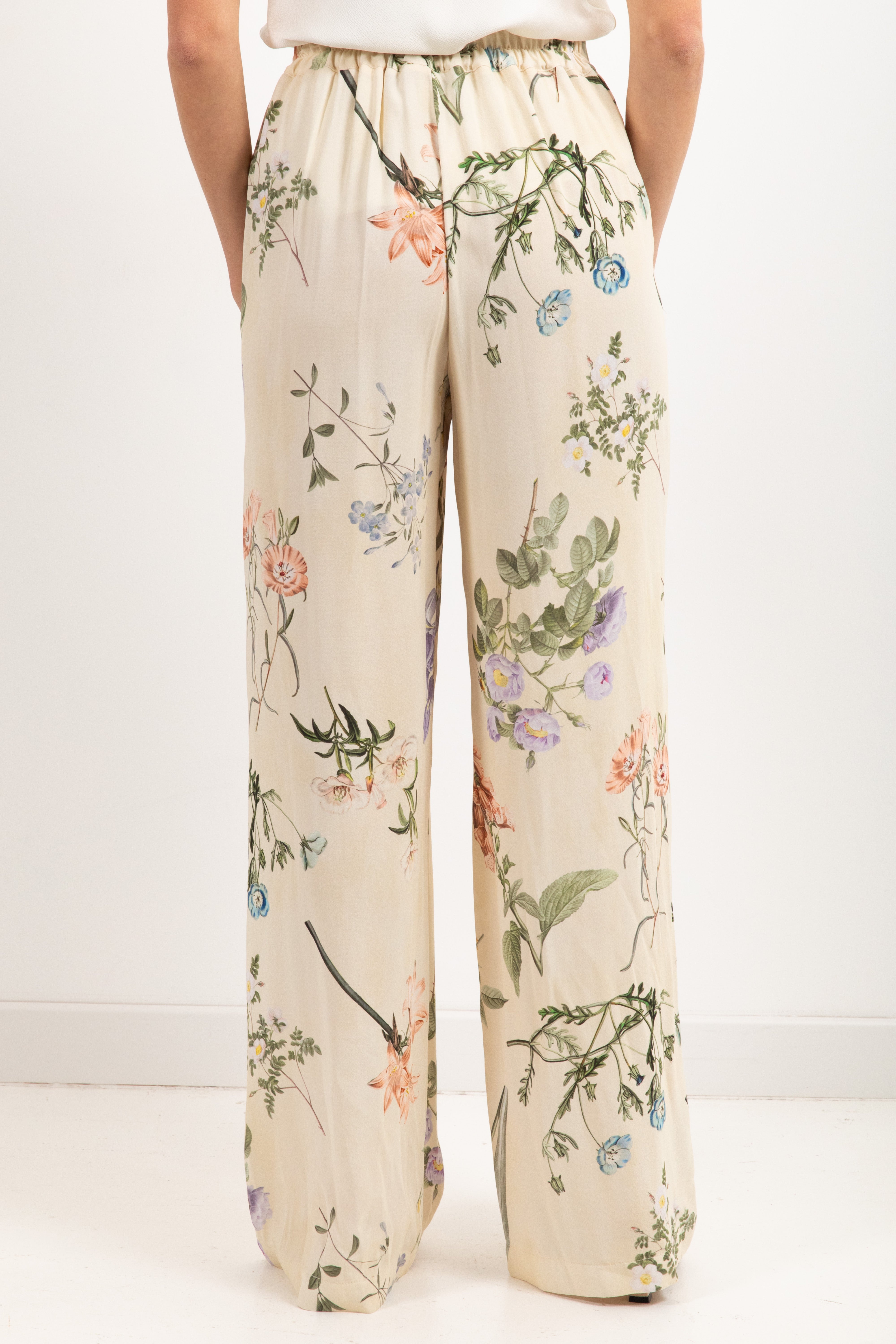 Coordinato giacca-kimono e pantalone gamba larga fantasia erbolario Dixie