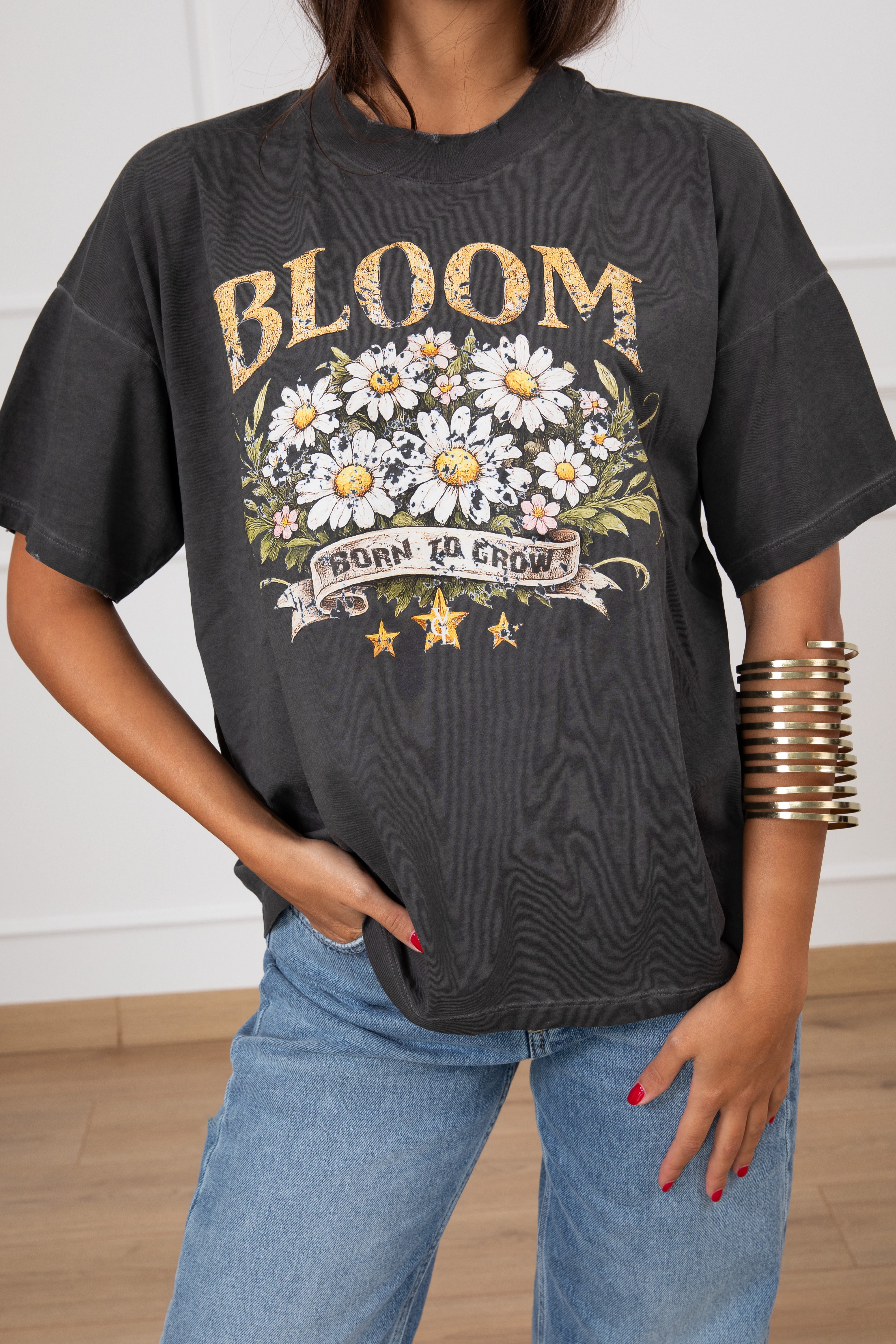 T-shirt over-size "Bloom" stone washed ViCOLO