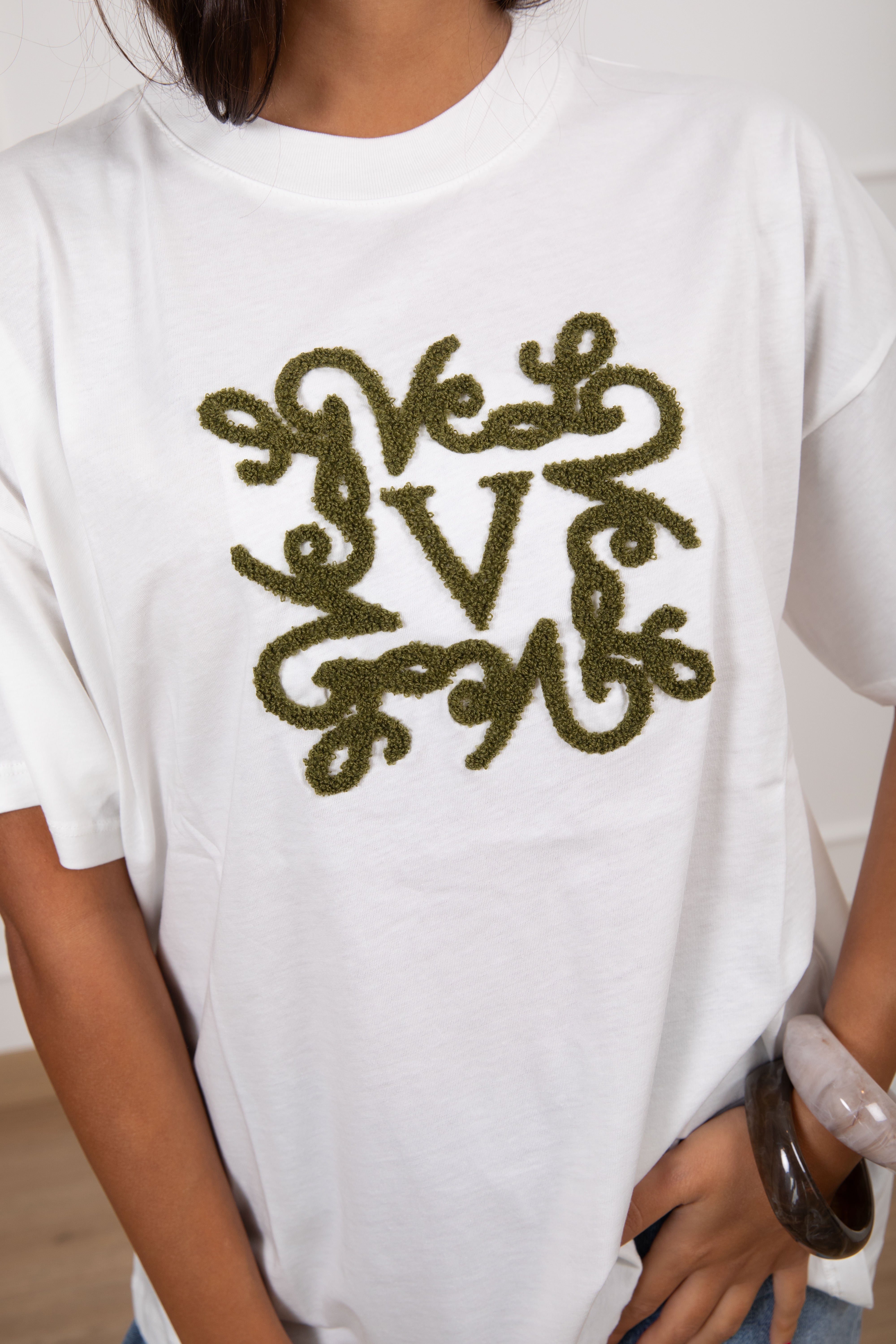 T-shirt over-size con monogram in spugna ViCOLO