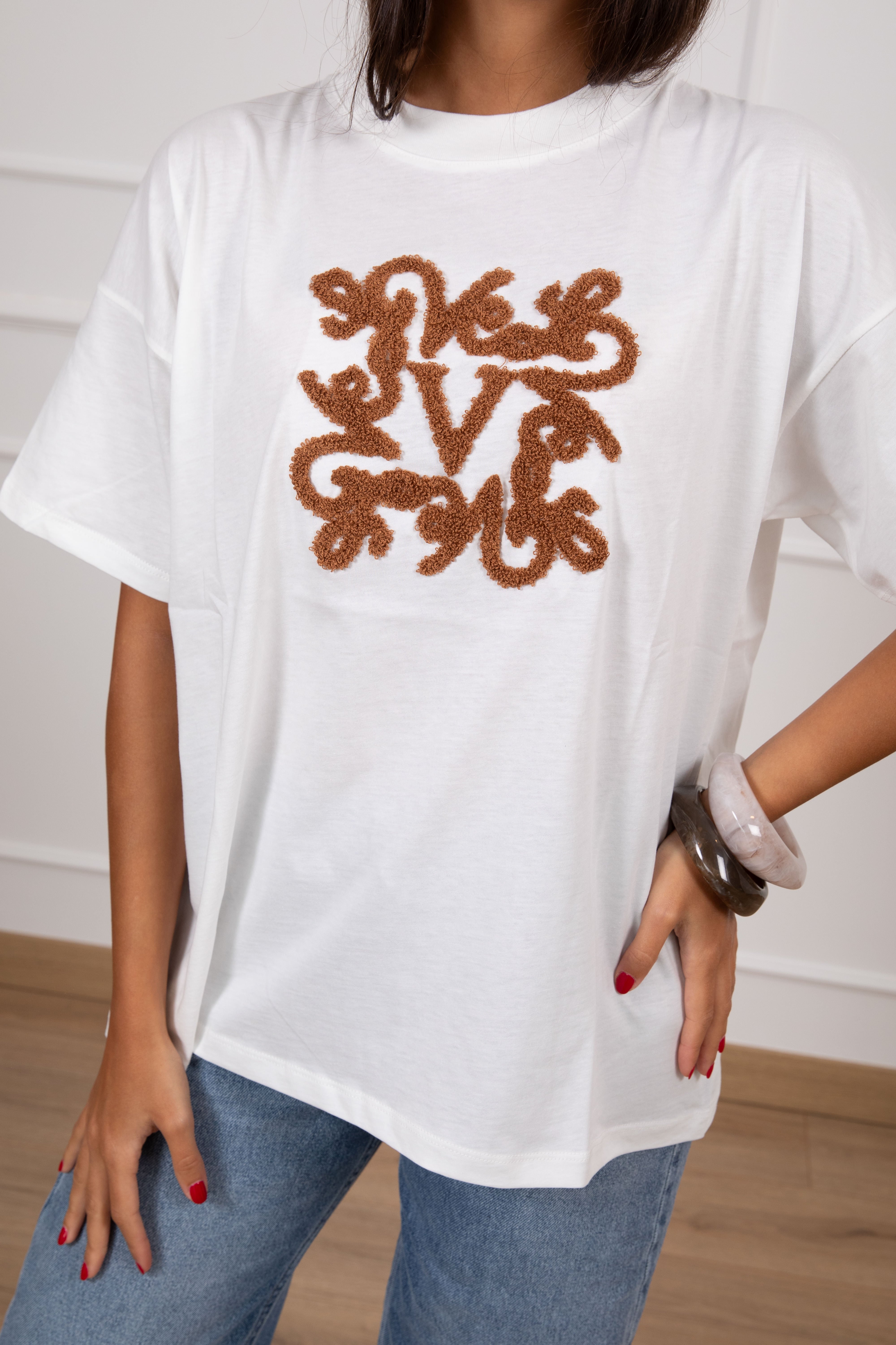 T-shirt over-size con monogram in spugna ViCOLO