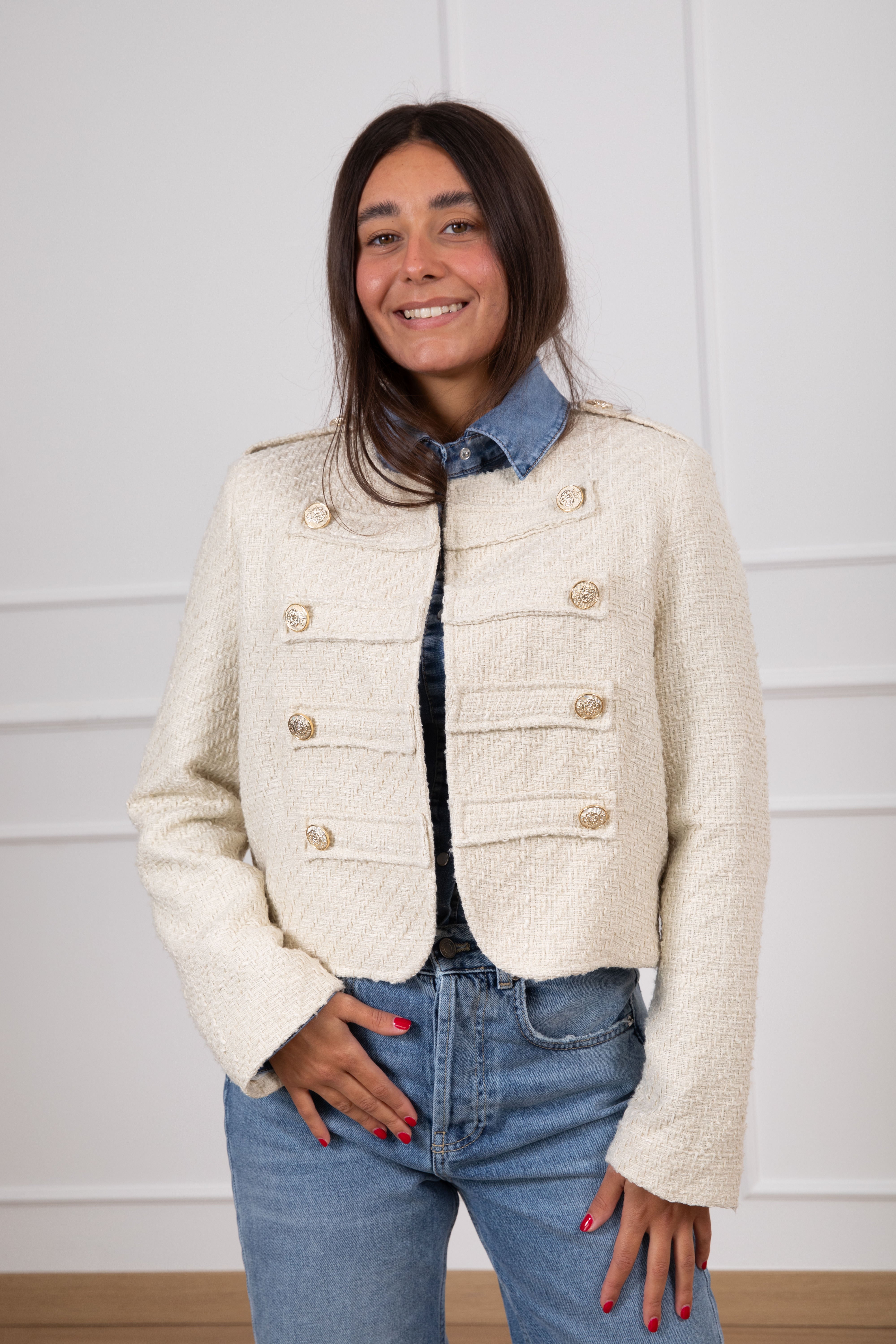 Giacca napoleon in tweed Tensione IN