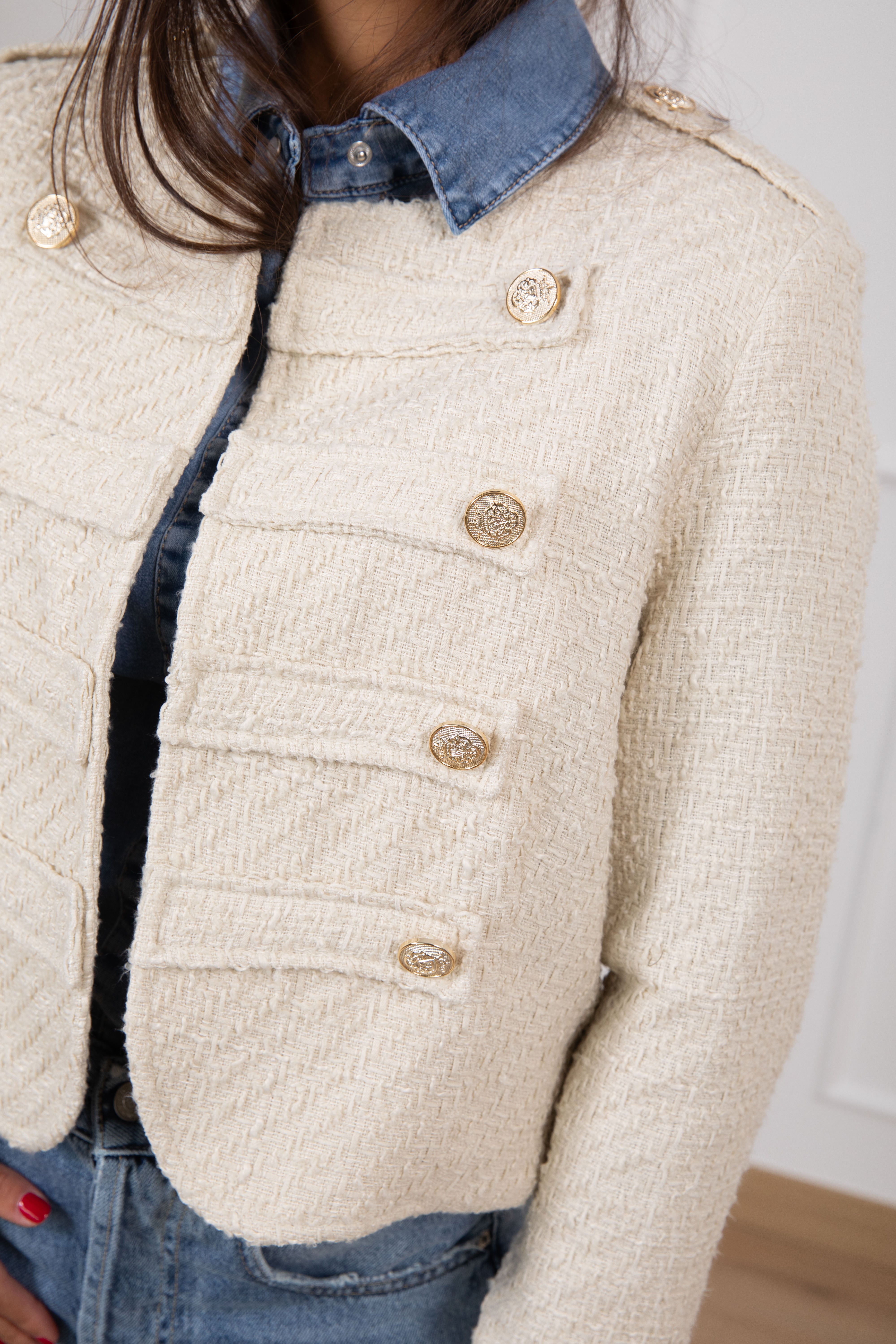 Giacca napoleon in tweed Tensione IN
