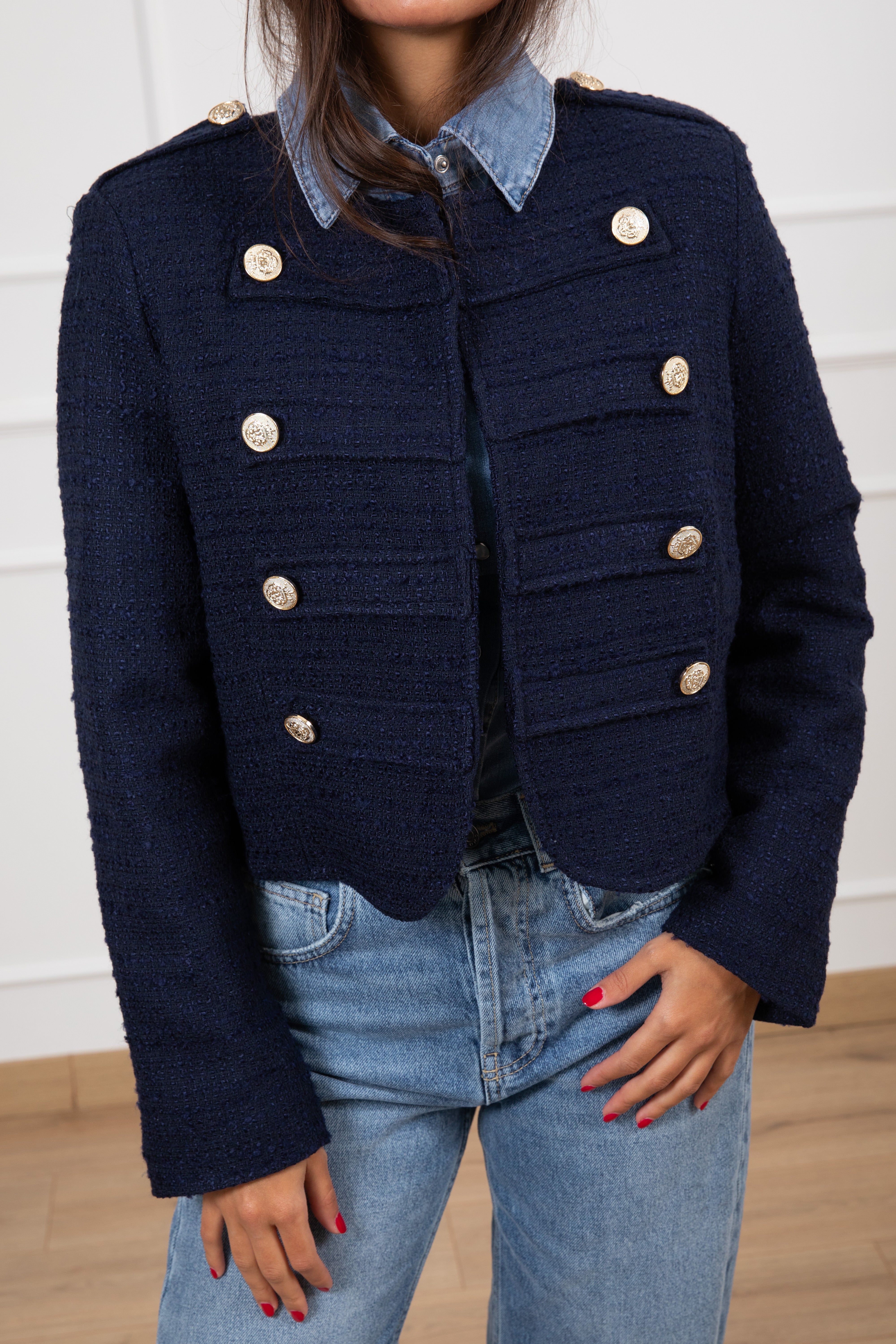 Giacca napoleon in tweed Tensione IN