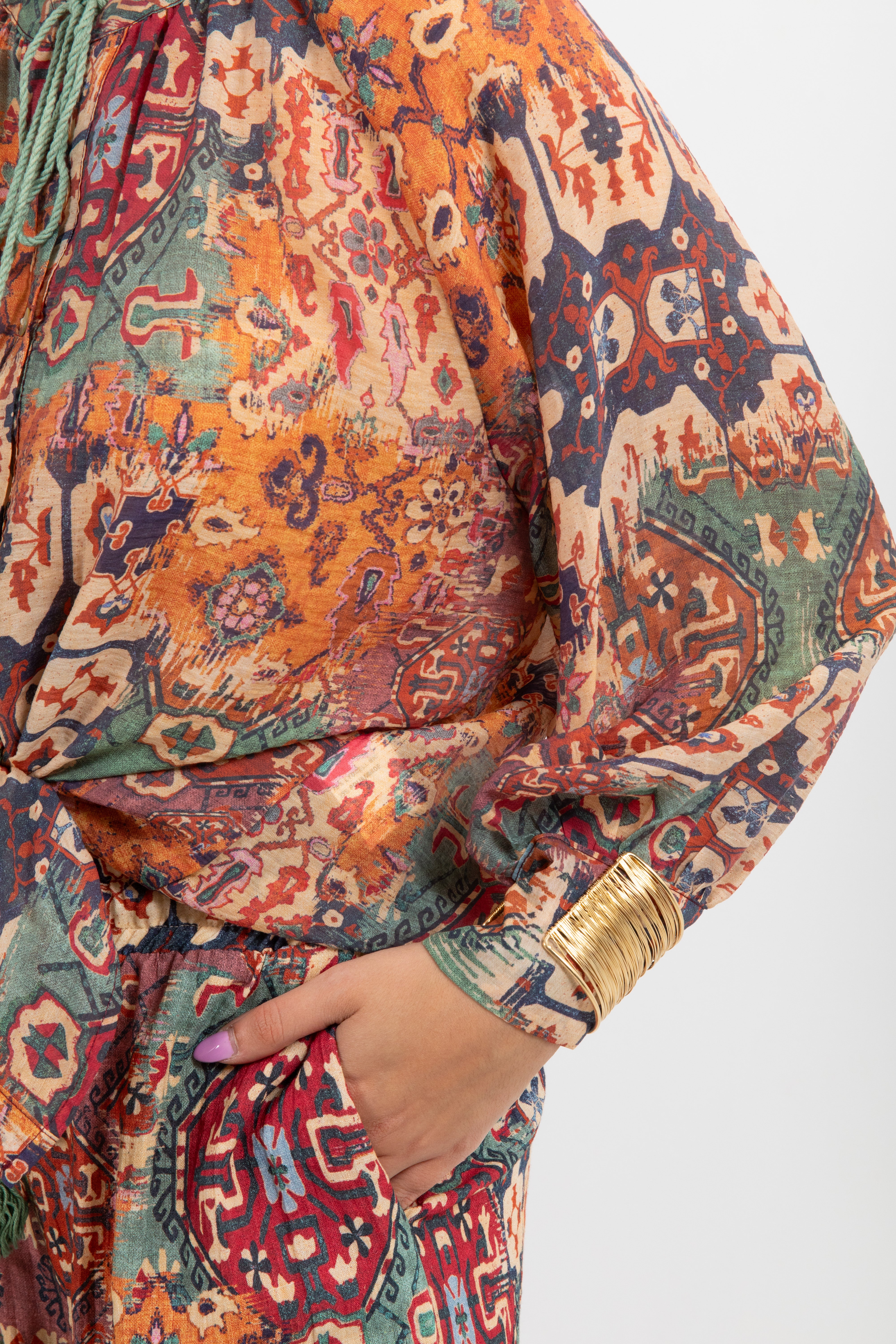 Camicia con nappine fantasia persiana Tensione IN