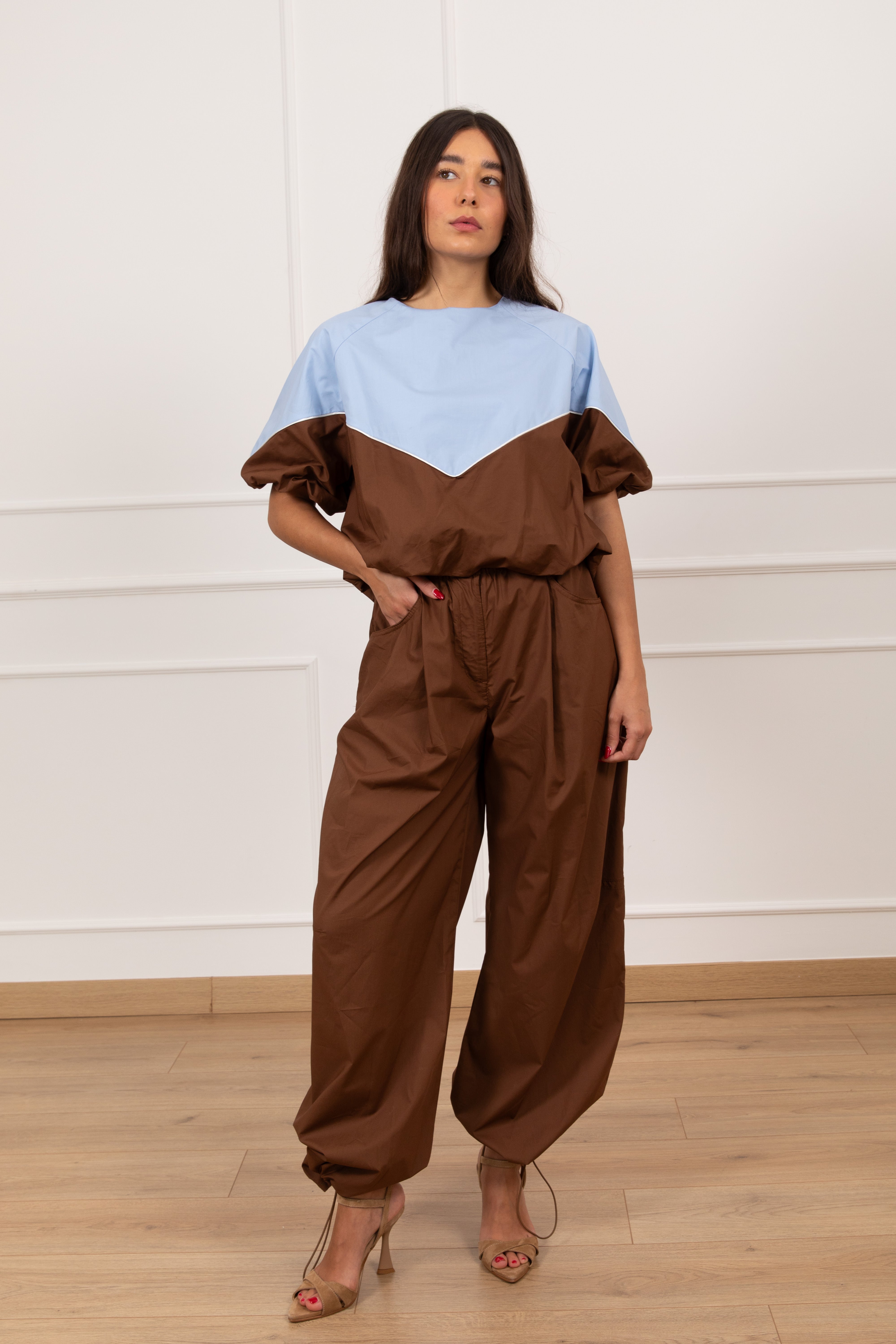 Blusa bi-color a palloncino Tensione IN