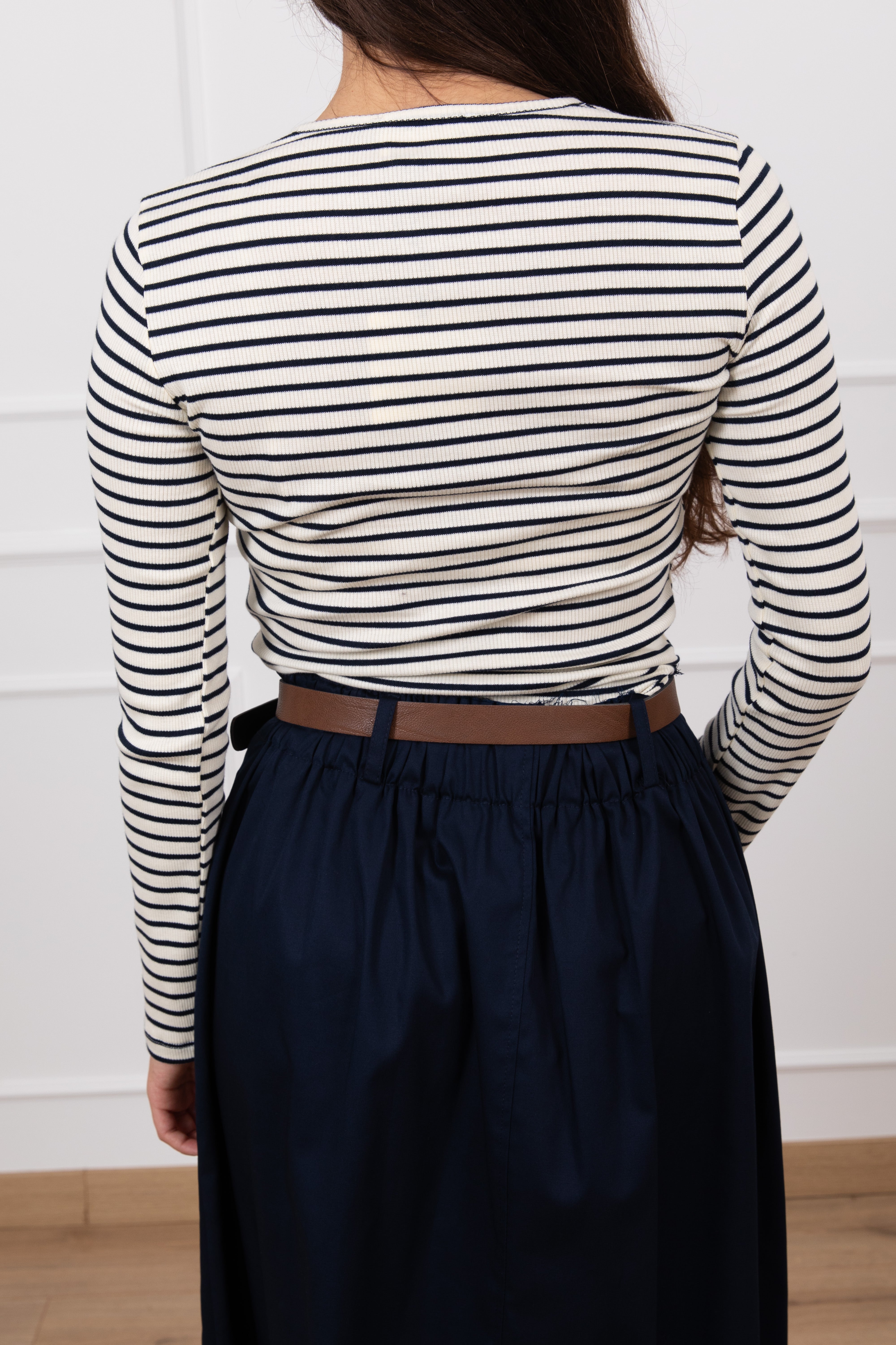 T-shirt manica lunga serafino a righe ViCOLO