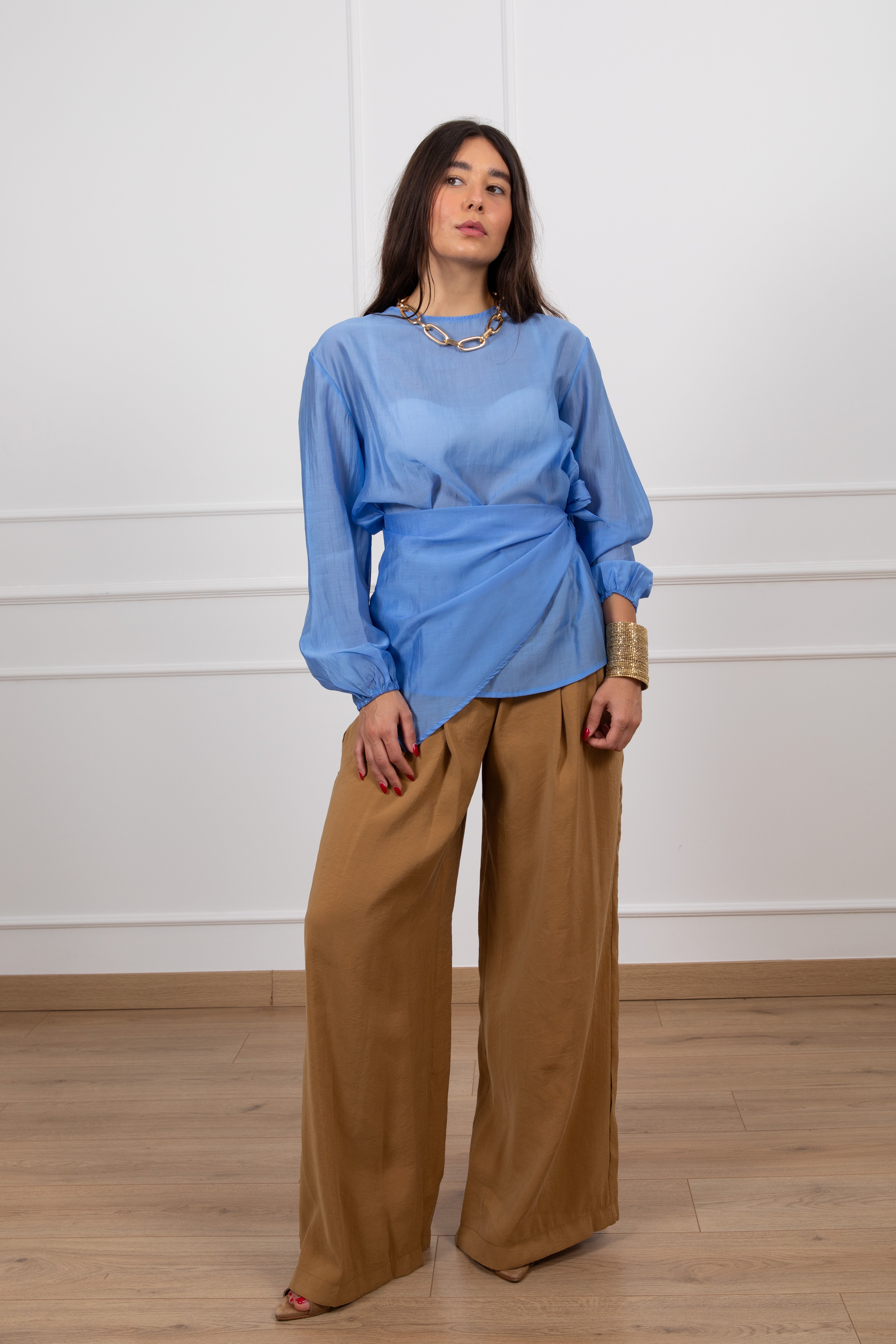 Blusa in tencel con foulard Susy Mix