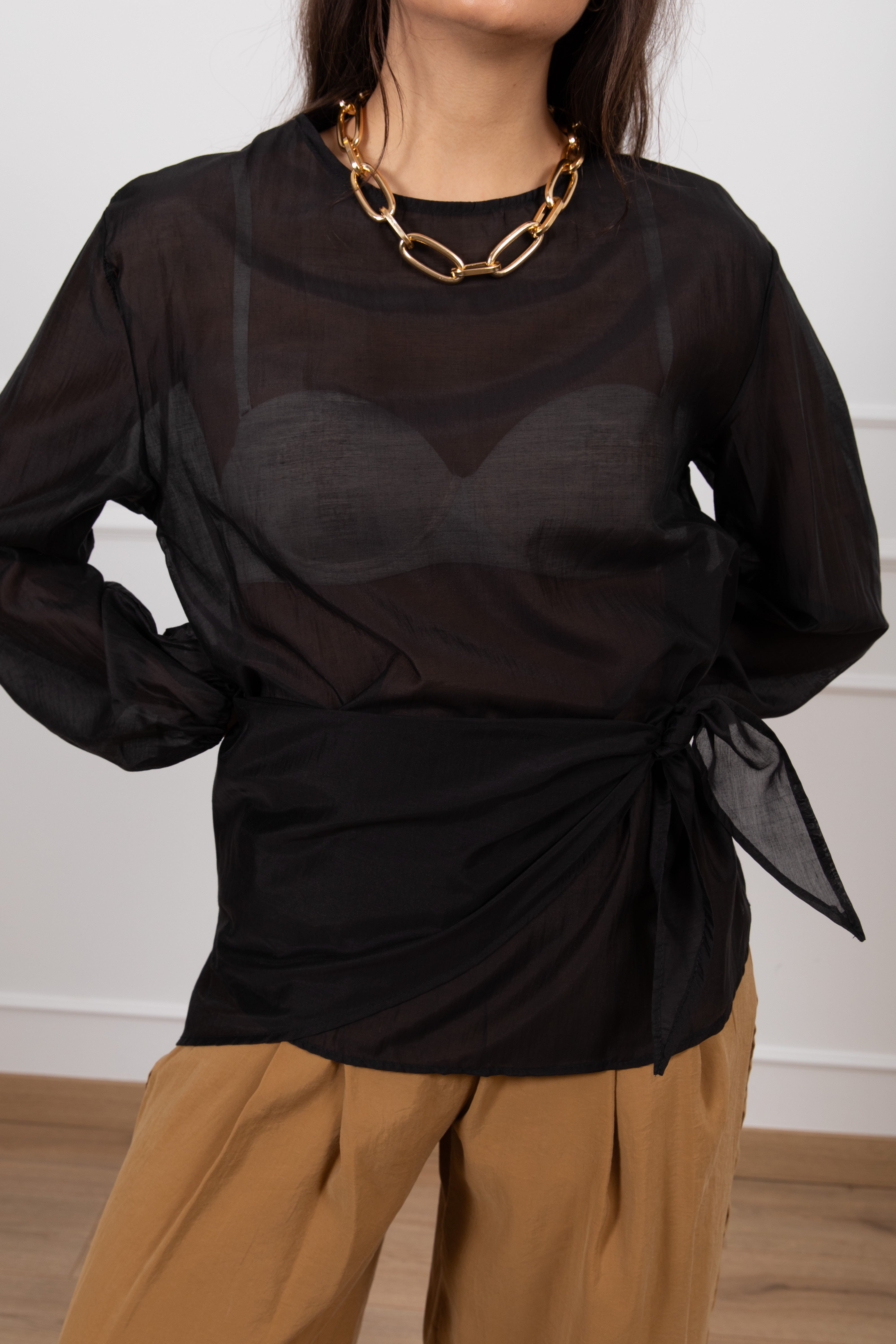 Blusa in tencel con foulard Susy Mix