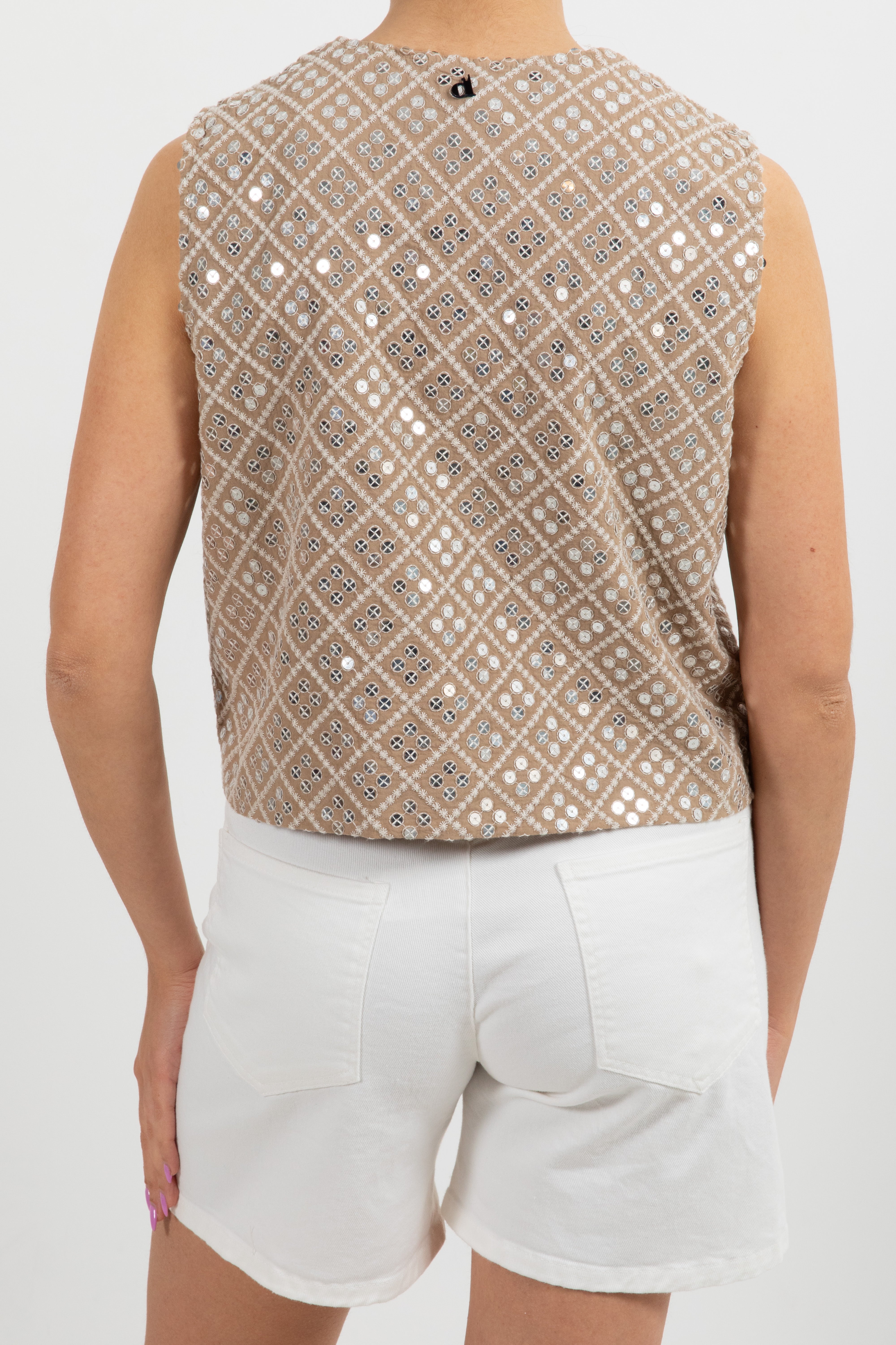 Gilet con fiocchi e applicazioni paillettes Dixie
