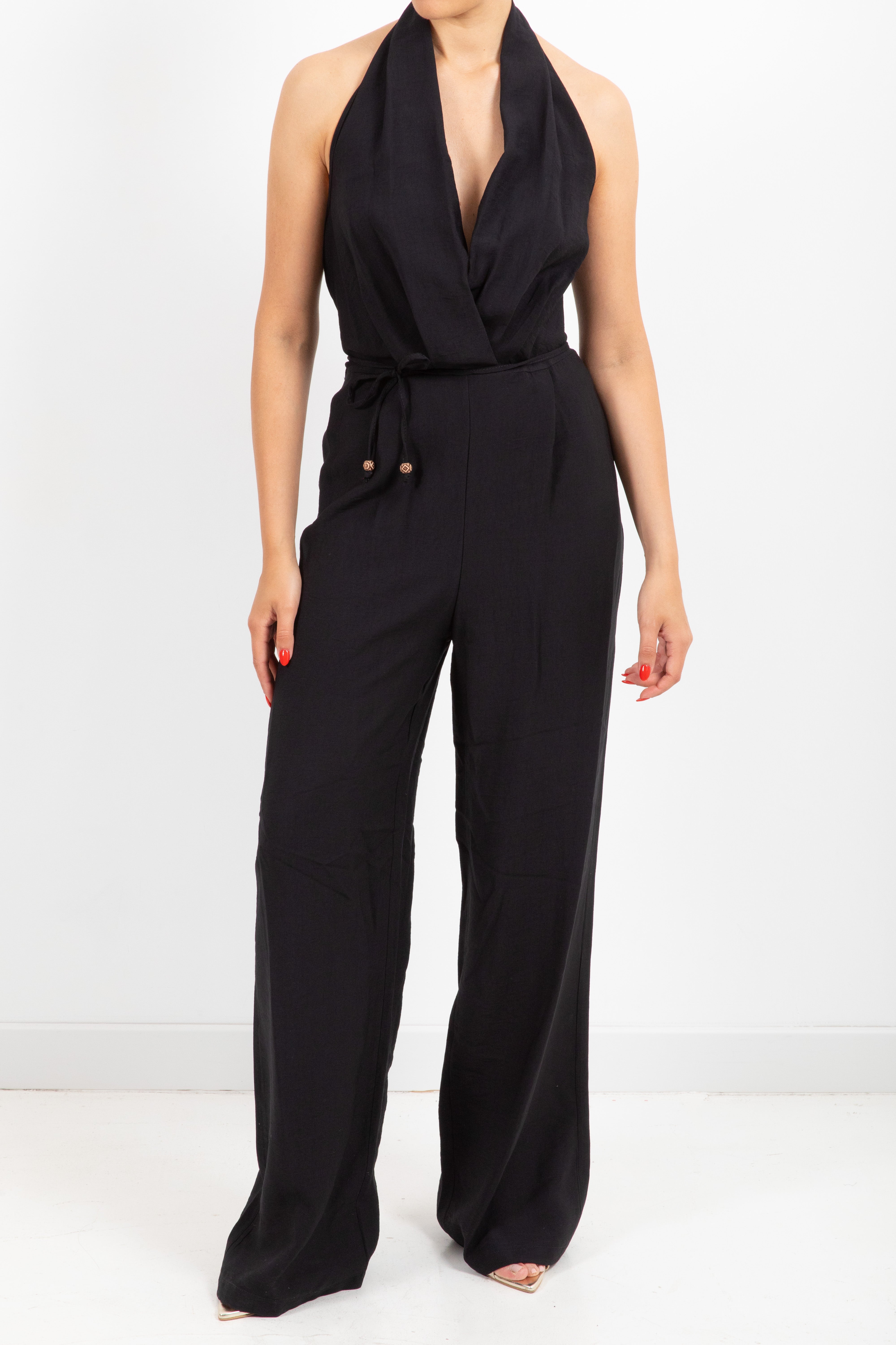 Jumpsuit in viscosa goffrata con schiena scoperta Dixie