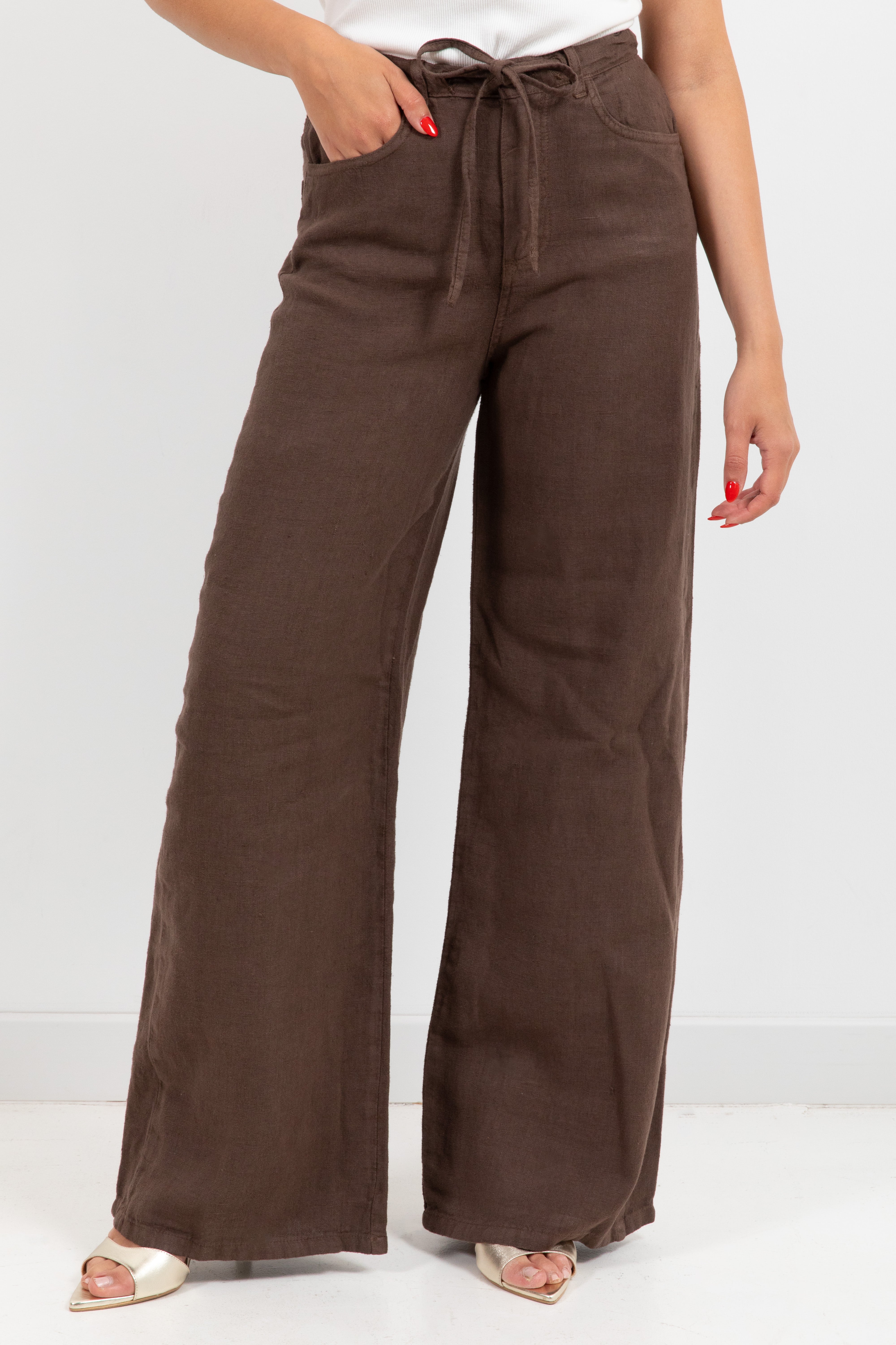 Pantalone 5 tasche 100% lino Dixie