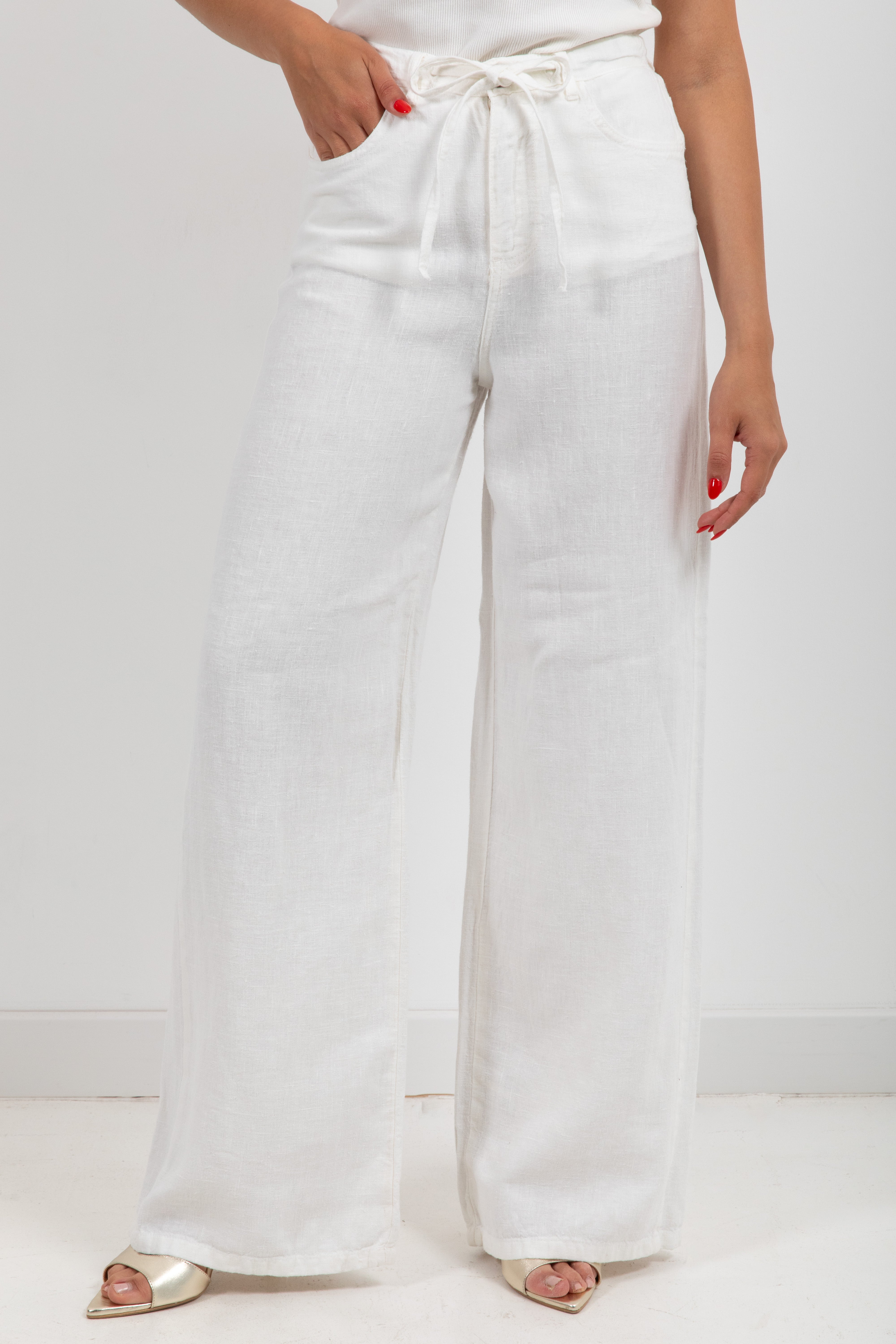 Pantalone 5 tasche 100% lino Dixie