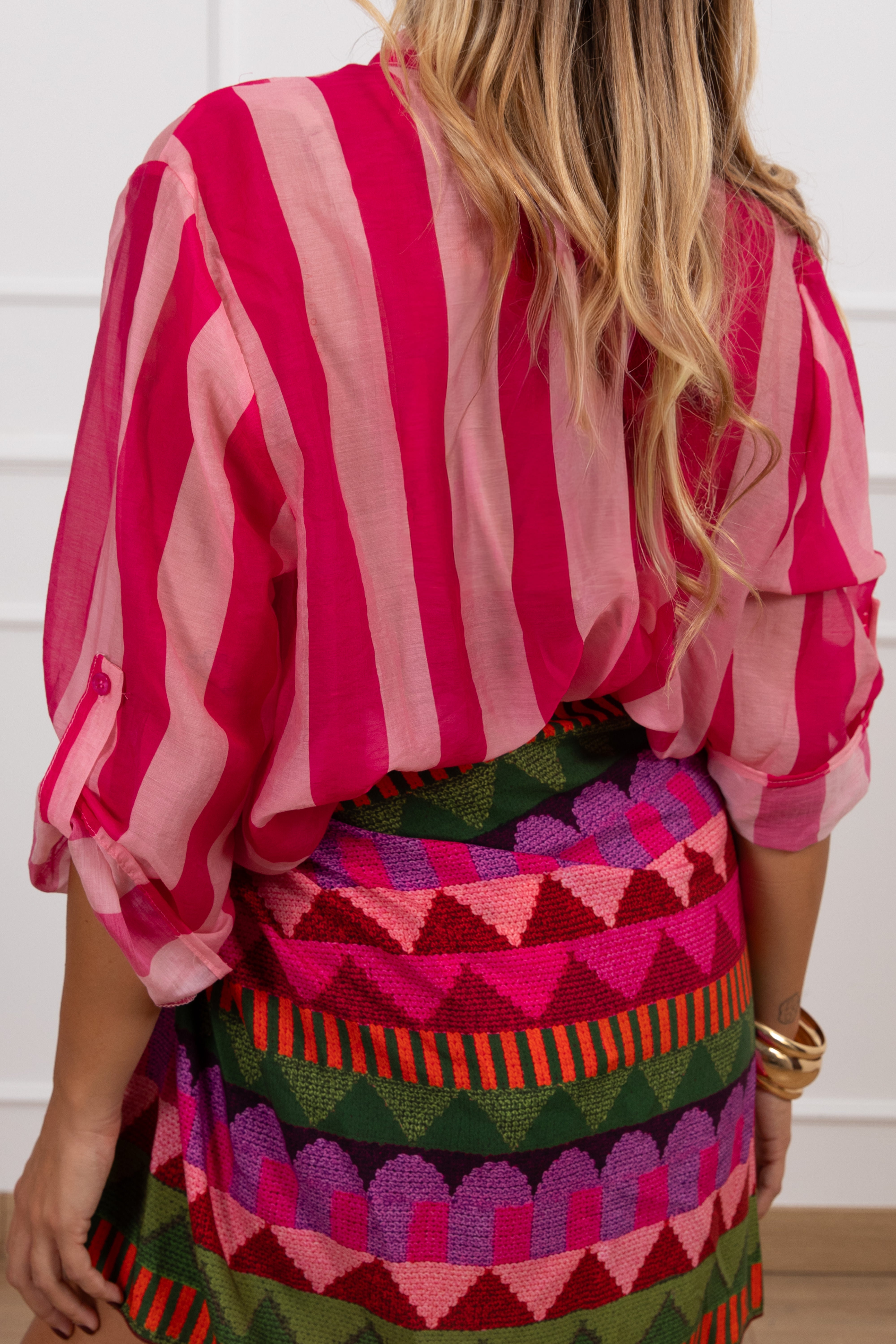 Camicia riga rosa Haveone