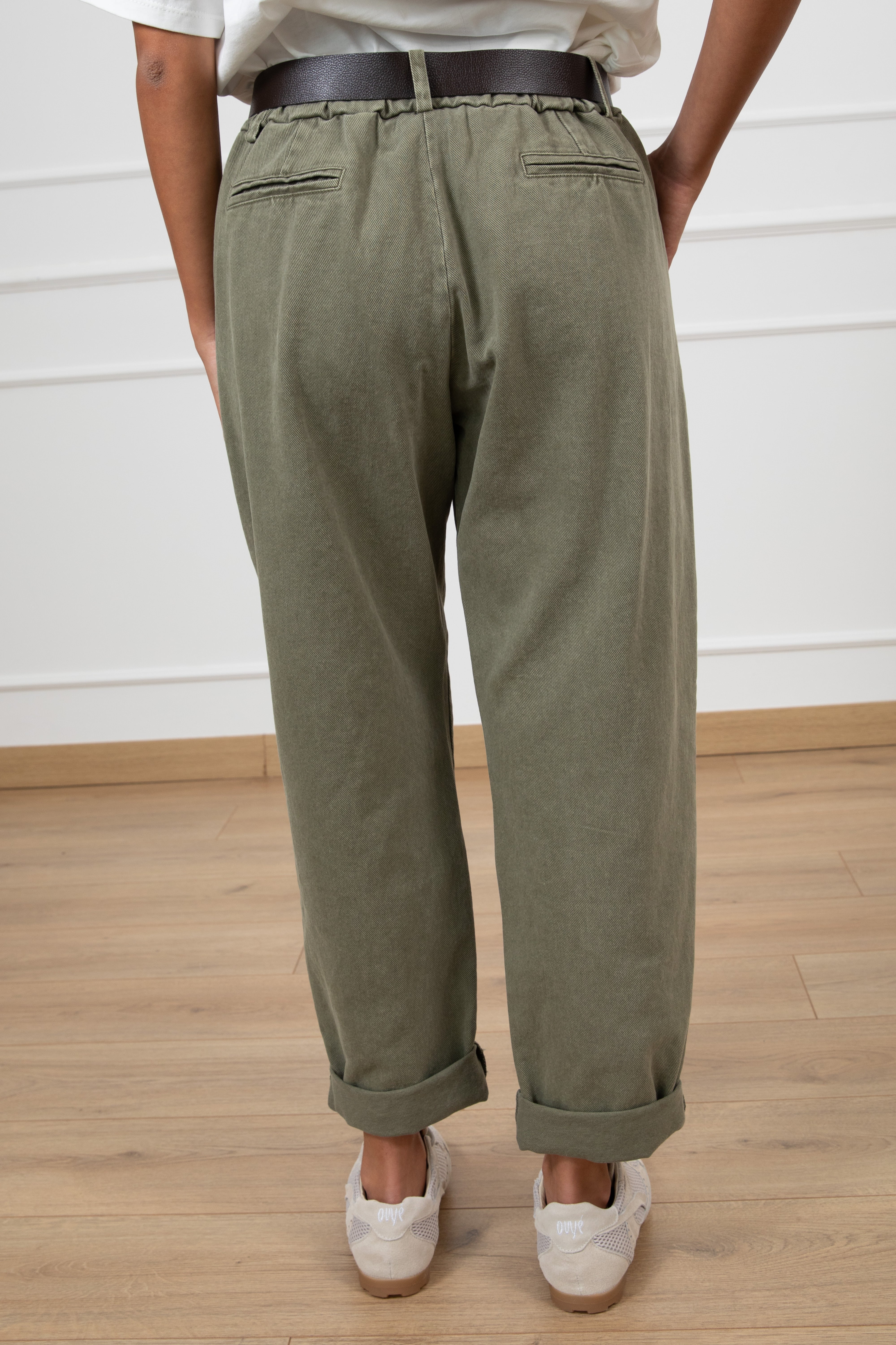 Pantalone bull denim carrot-fit con elastico Susy Mix