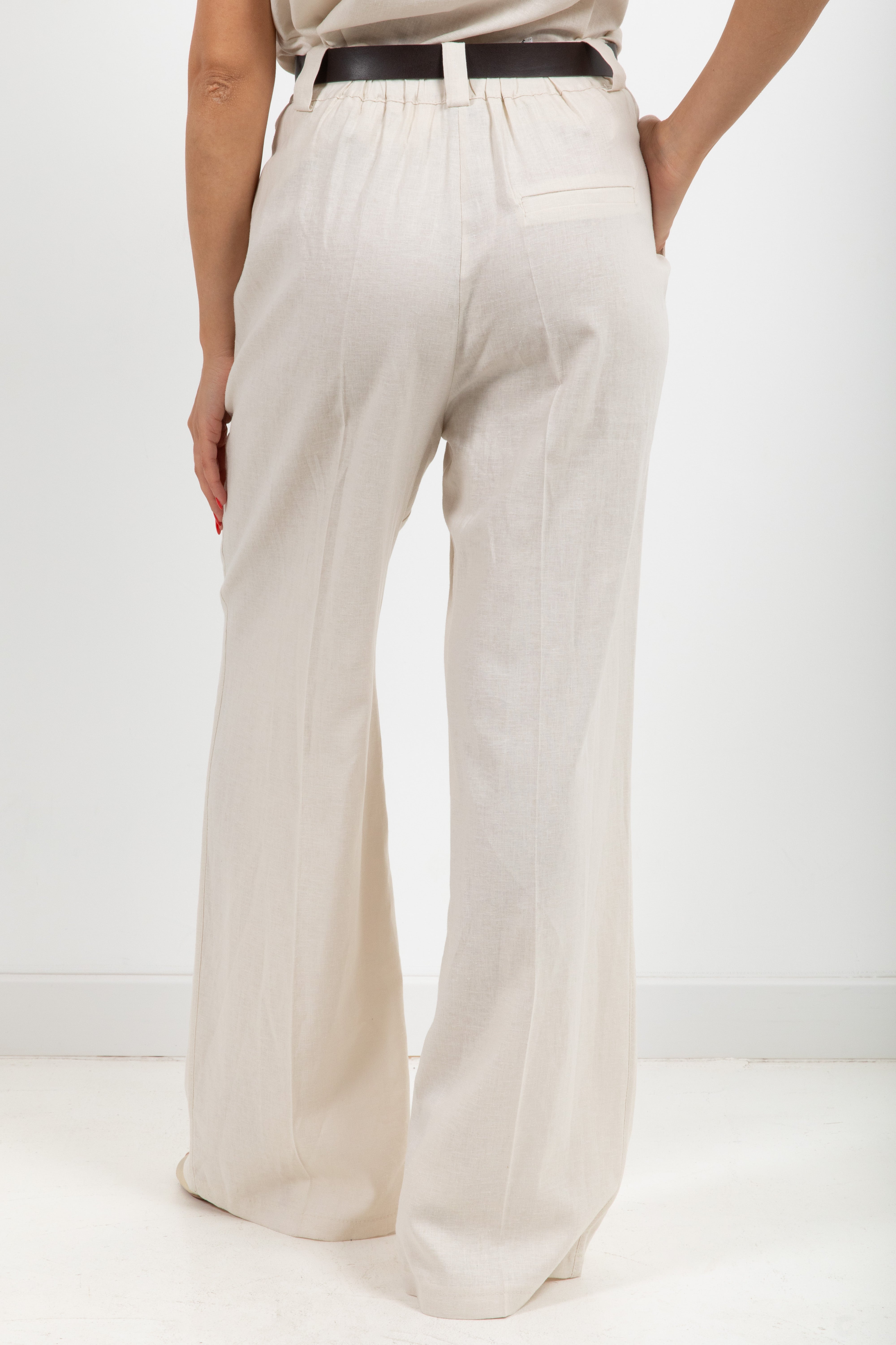 Pantalone in lino e viscosa con elastico Susy Mix