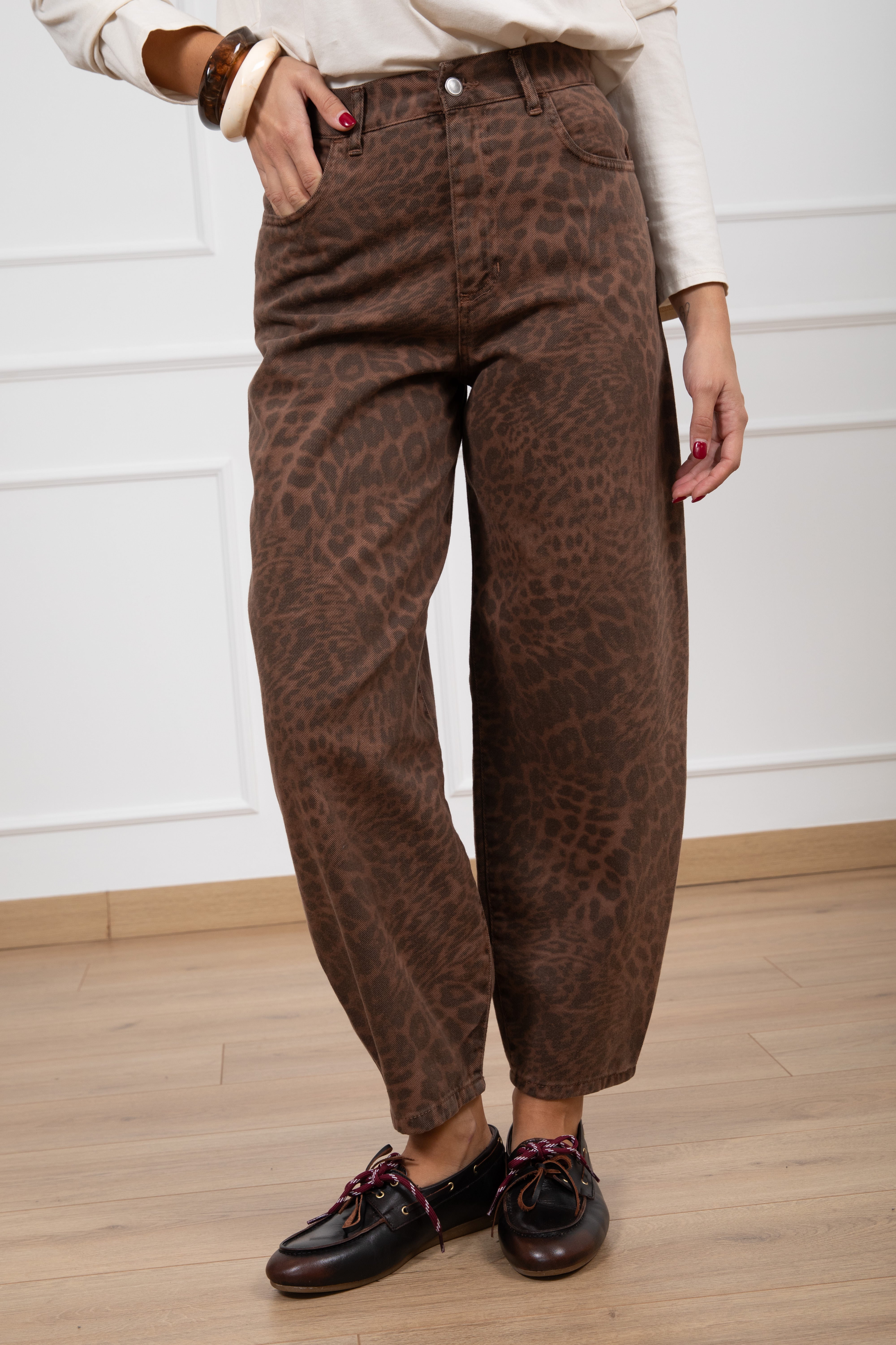 Jeans balloon-fit animalier Susy Mix