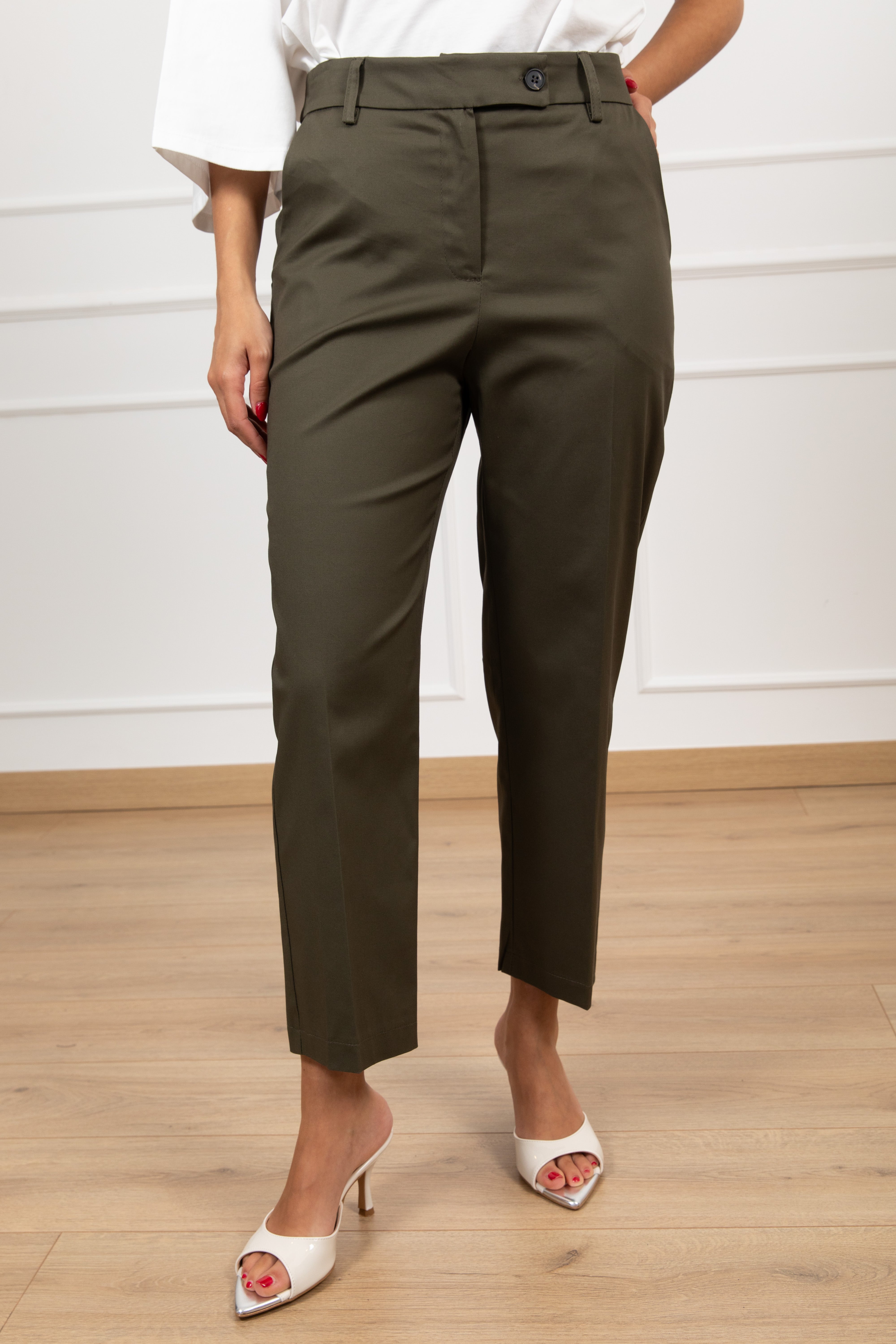 Pantalone a sigaretta in cotone Tensione IN