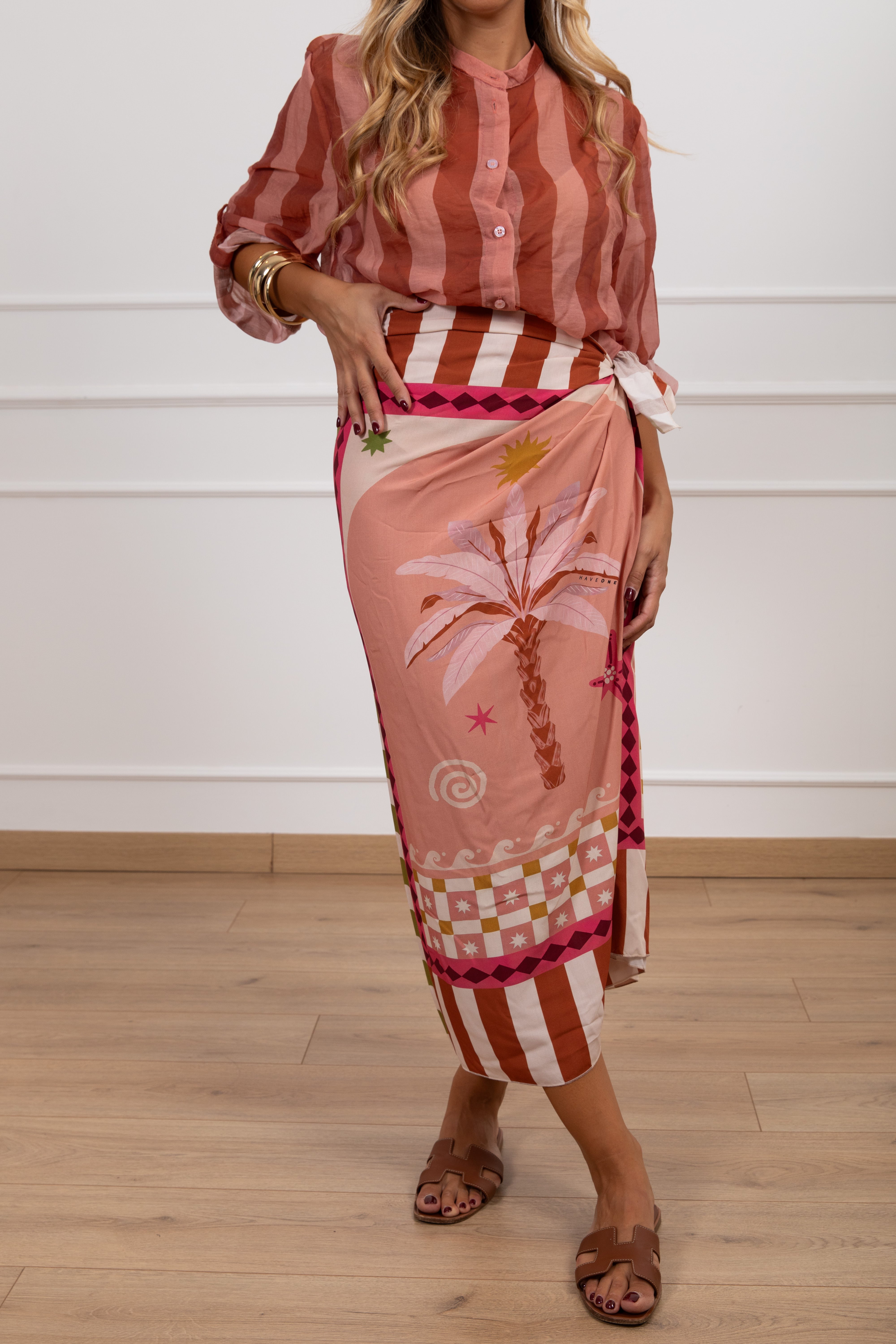 Camicia riga cipria Haveone