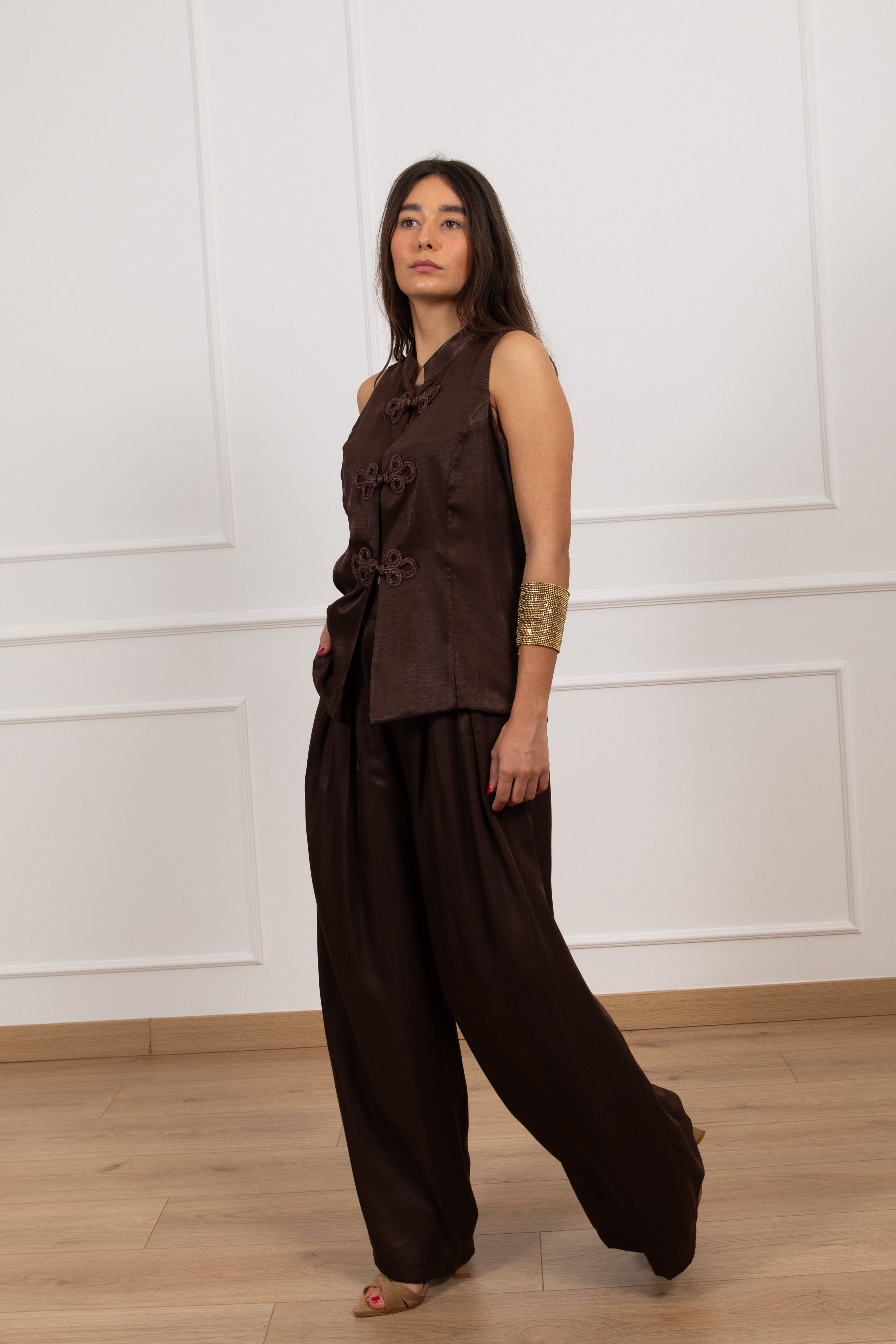 Coordinato in viscosa con alamari Susy Mix