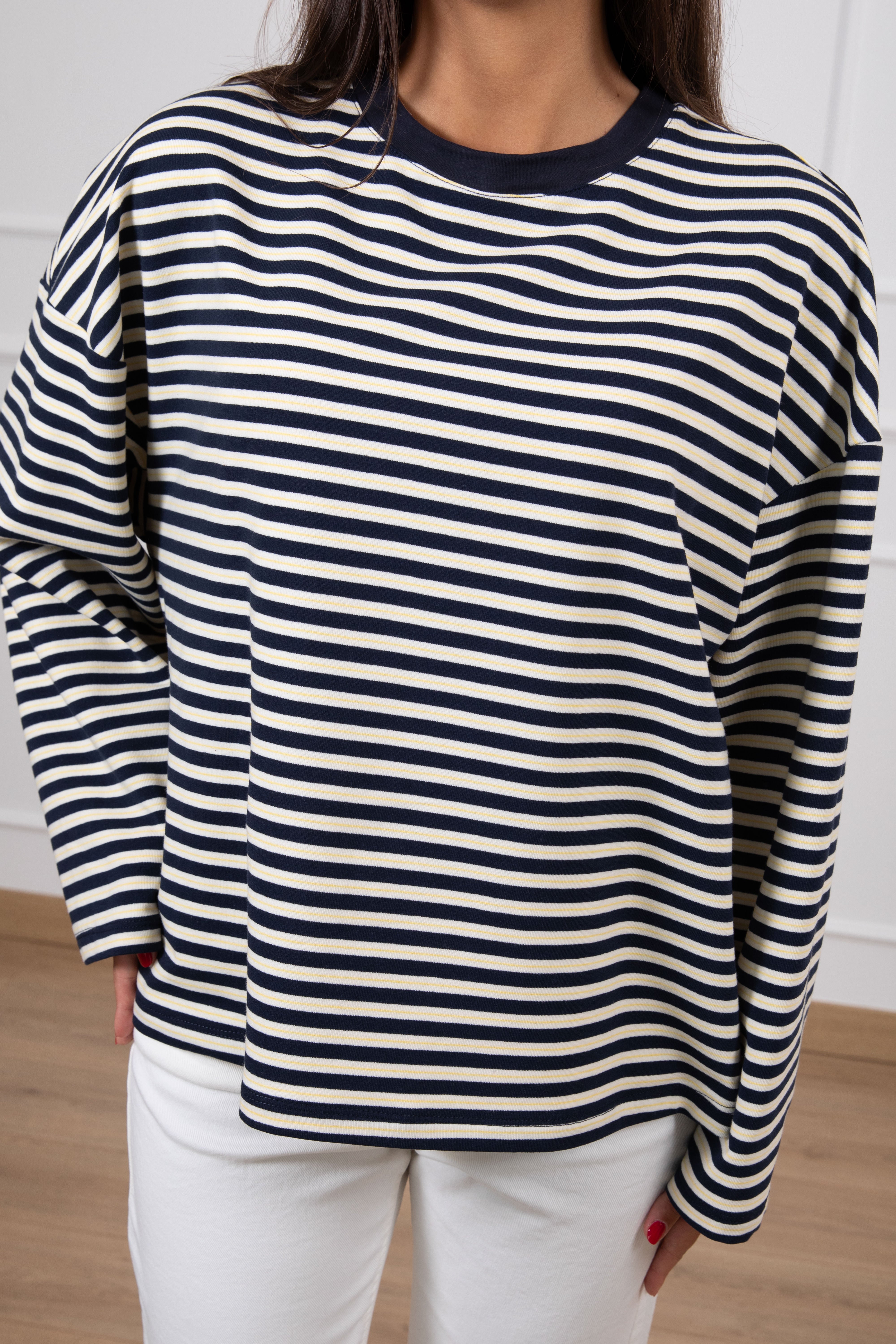 T-shirt garzata a righe Tensione IN