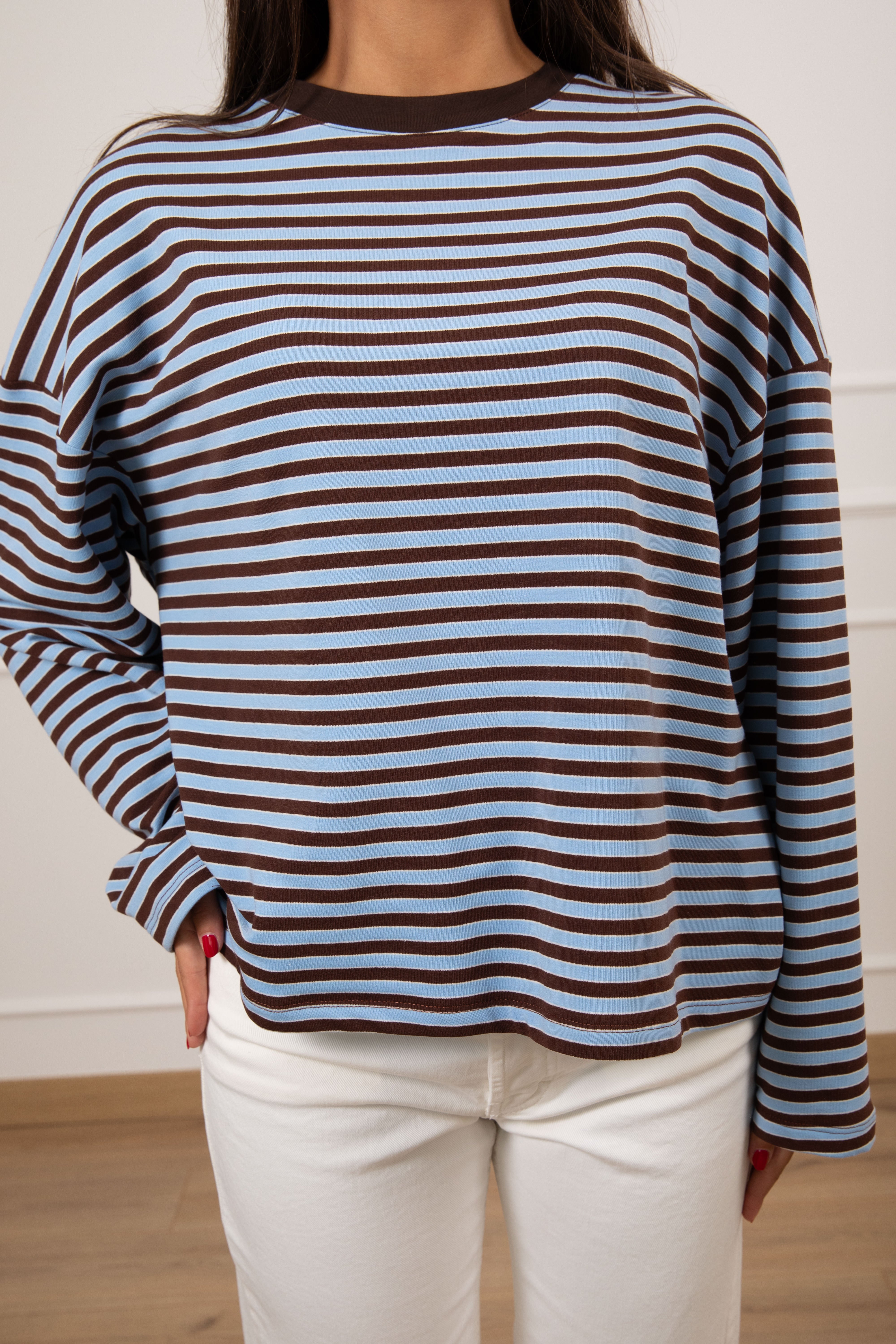 T-shirt garzata a righe Tensione IN