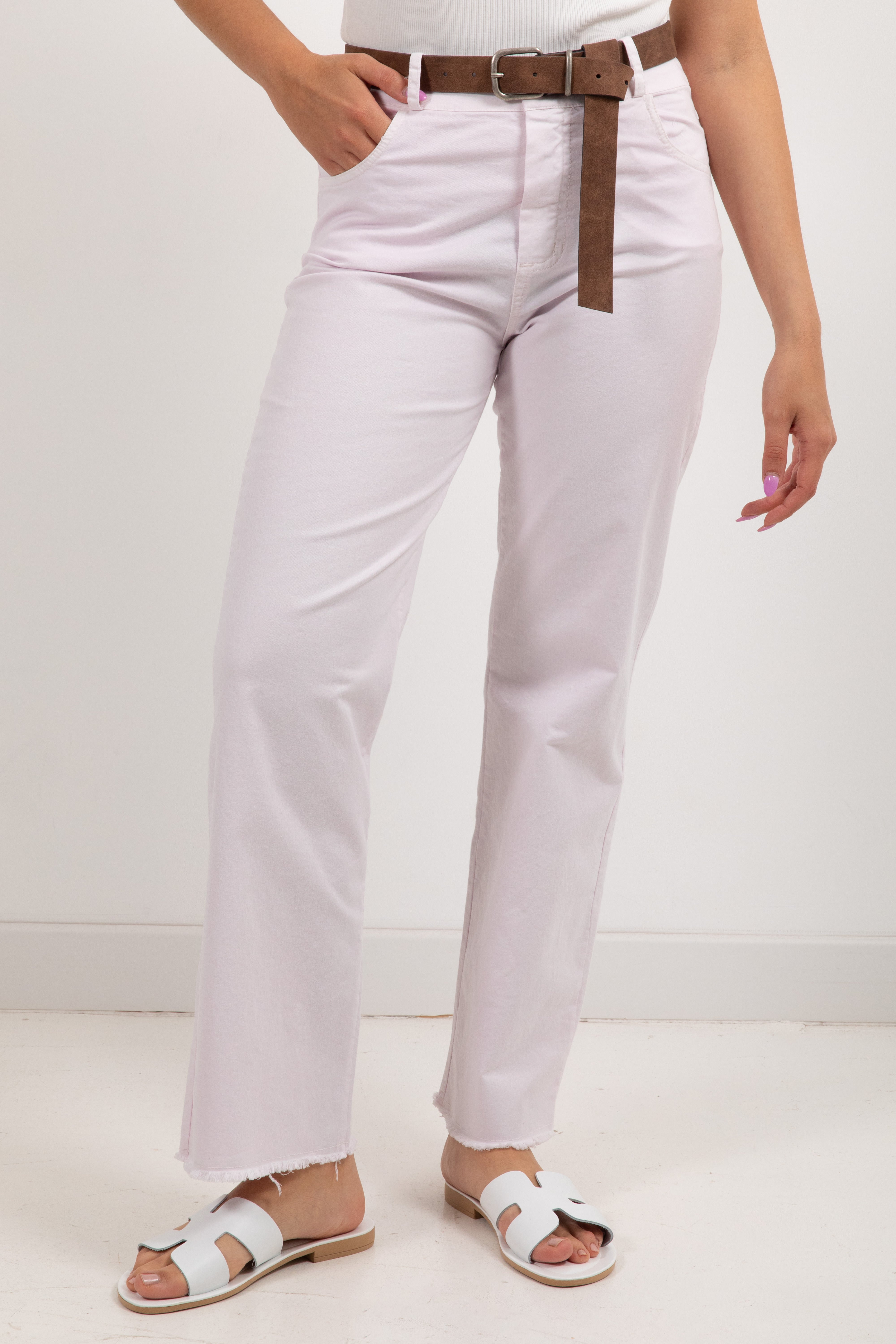 Pantalone sfrangiato a sigaretta in cotone Tensione IN