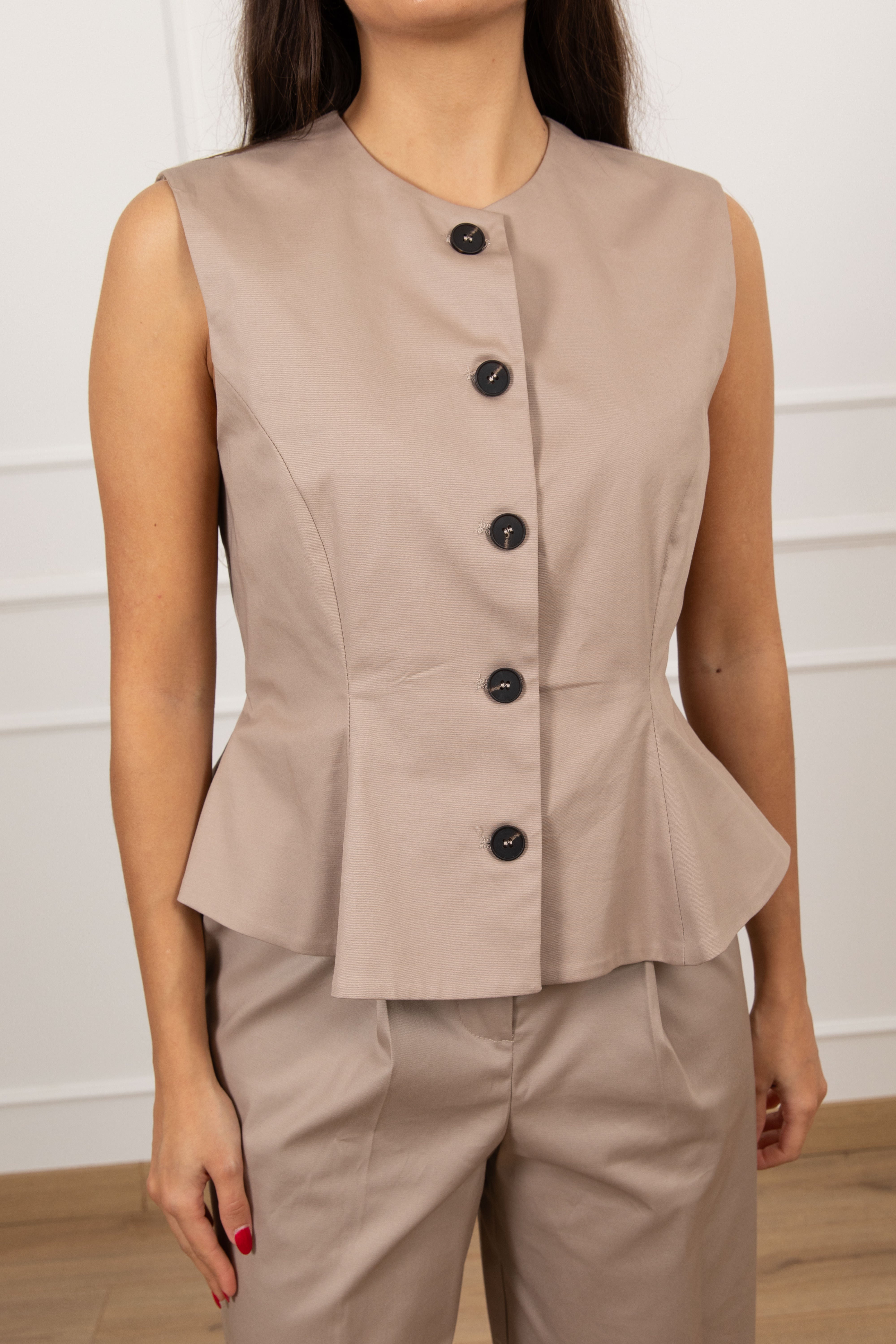 Gilet in cotone con godet Tensione IN