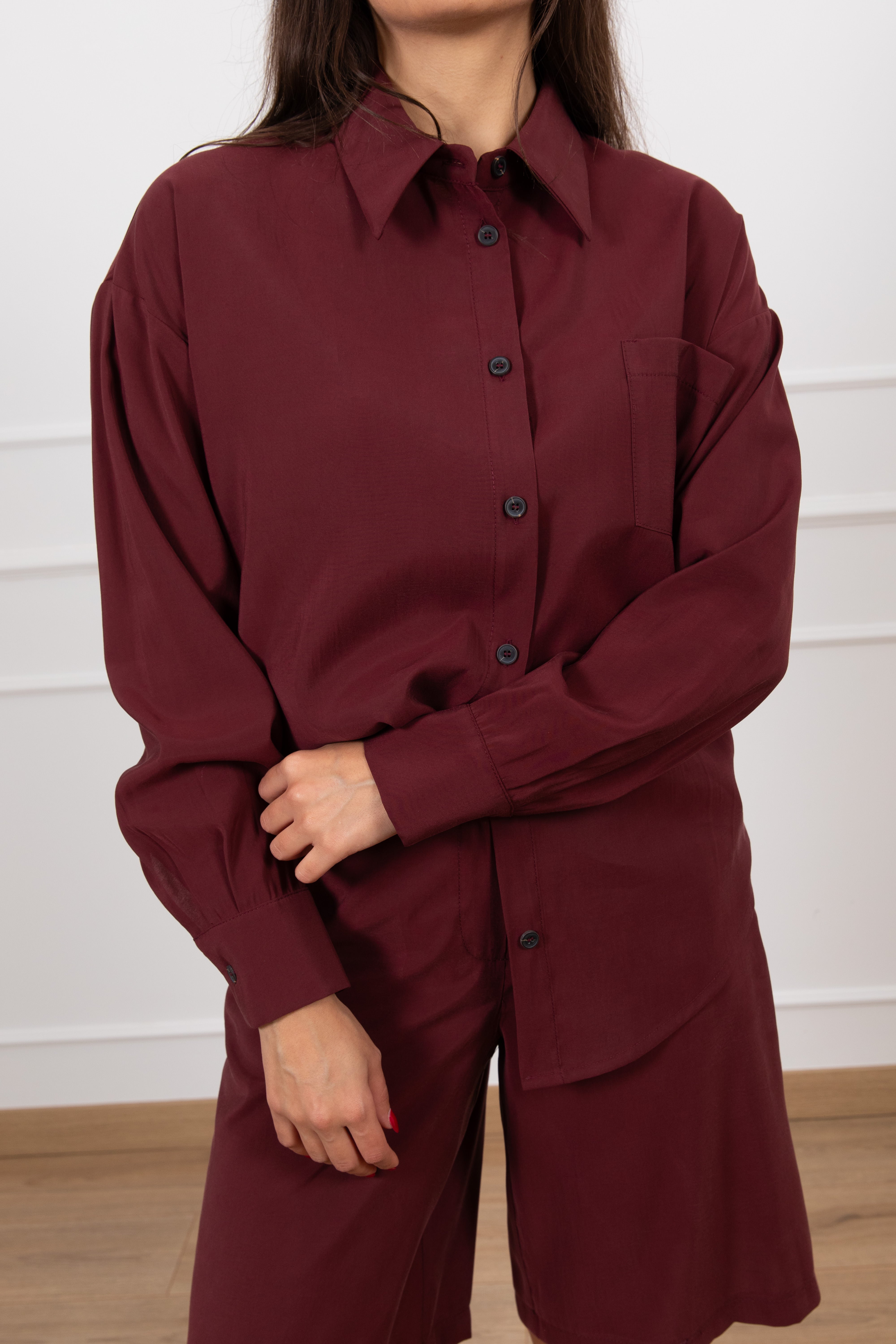 Camicia in cupro con tasca Tensione IN