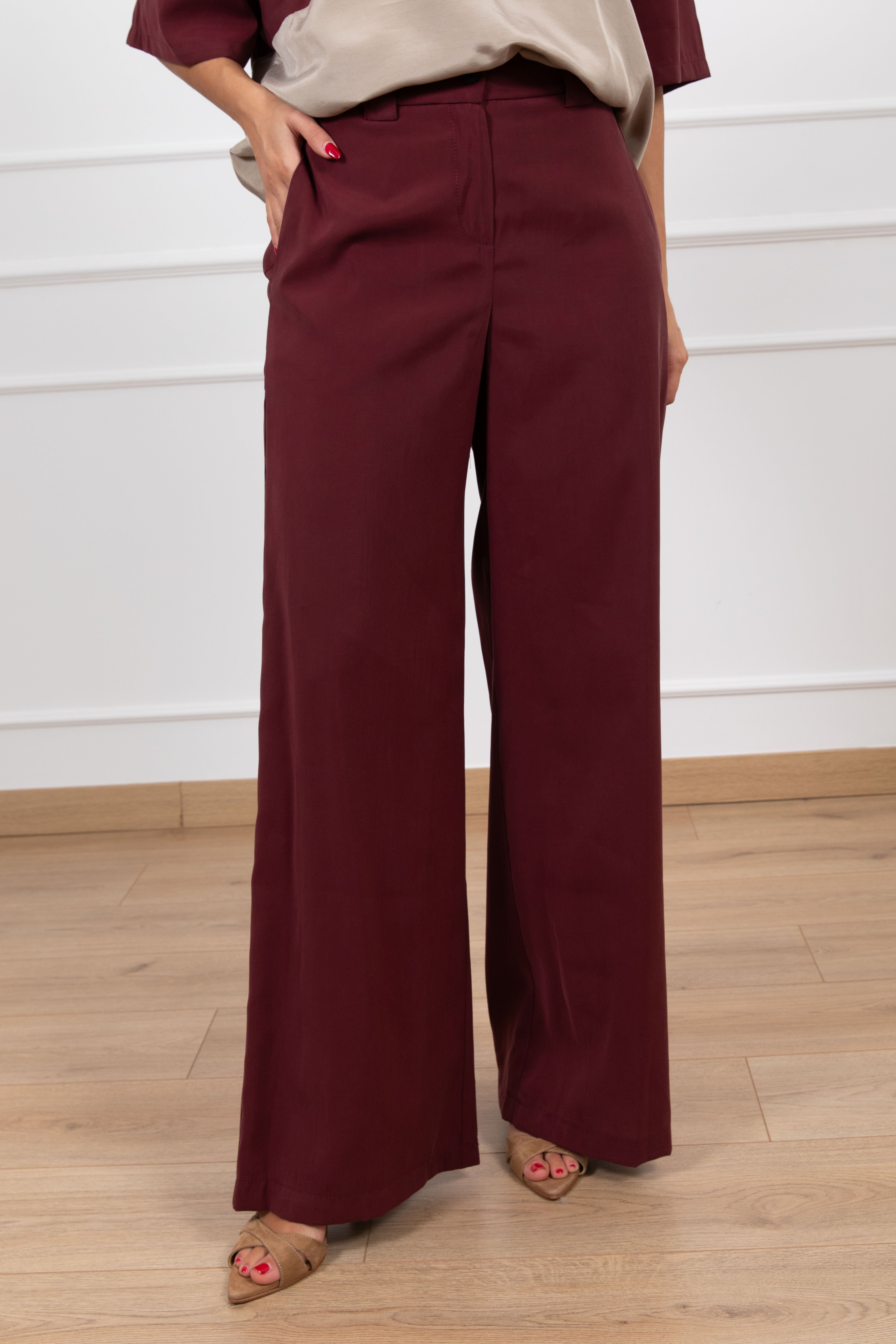 Pantalone in cupro con elastico sul retro Tensione IN