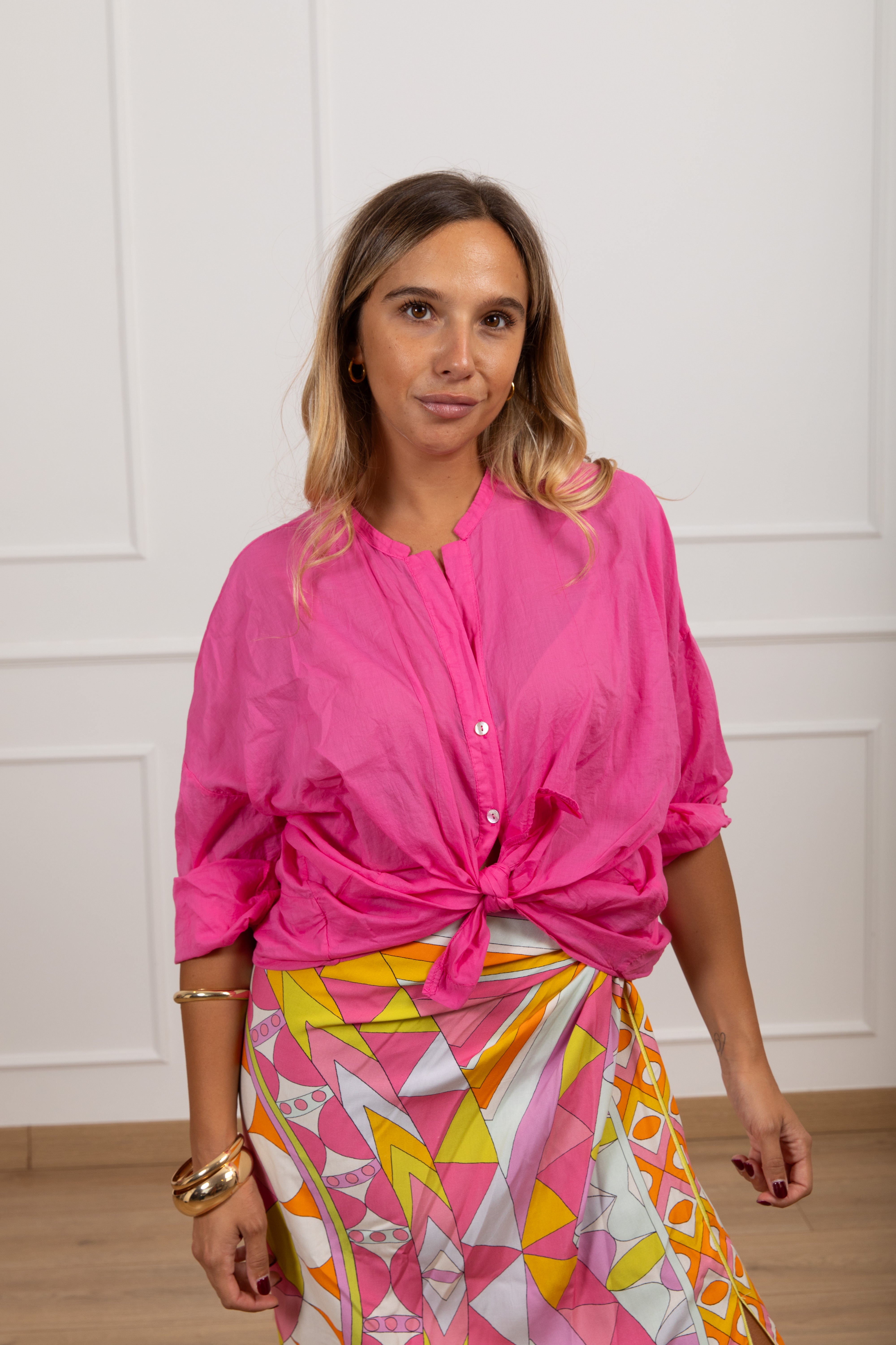 Camicia in mussola alla coreana Tensione IN