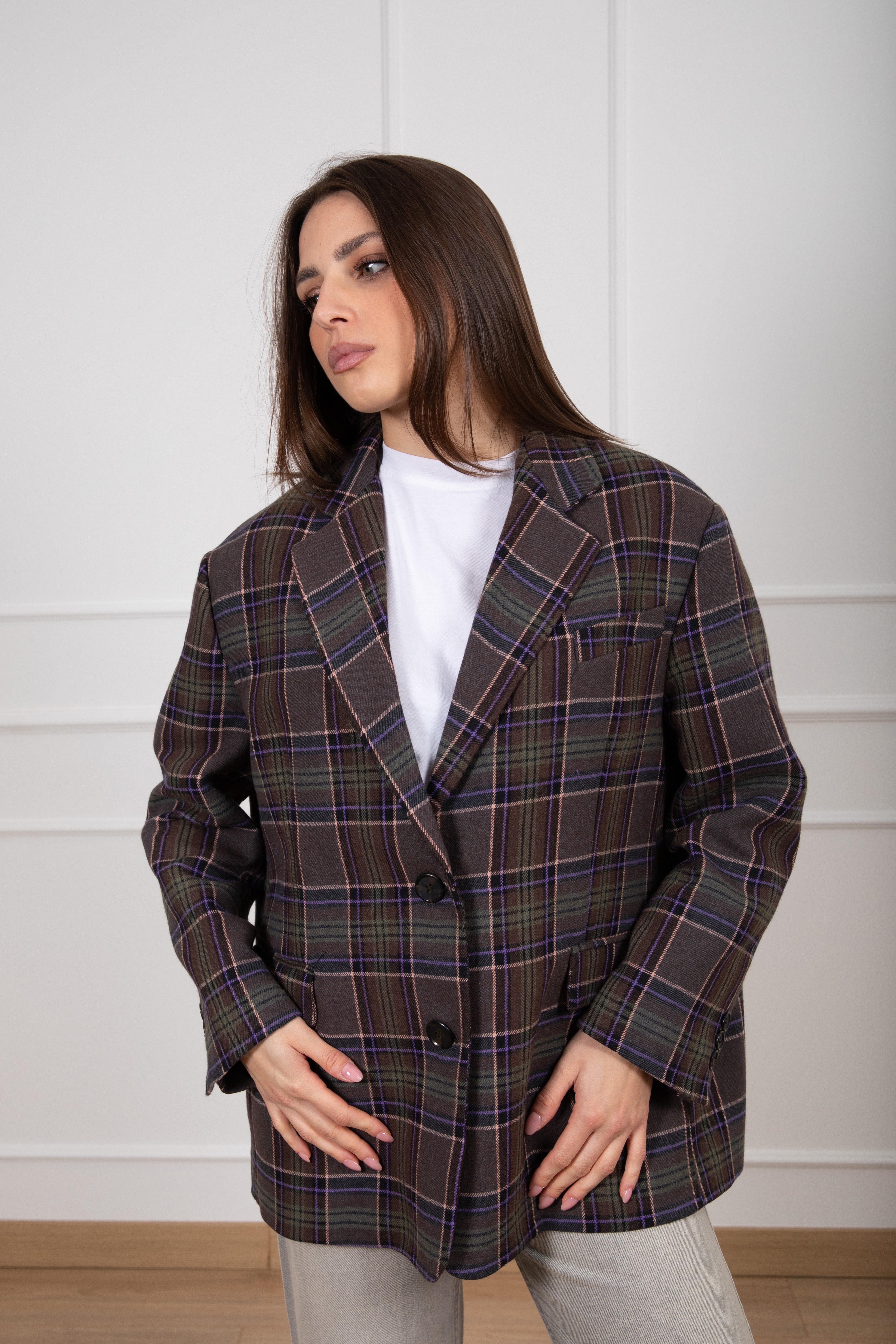 Giacca over-size check Dixie