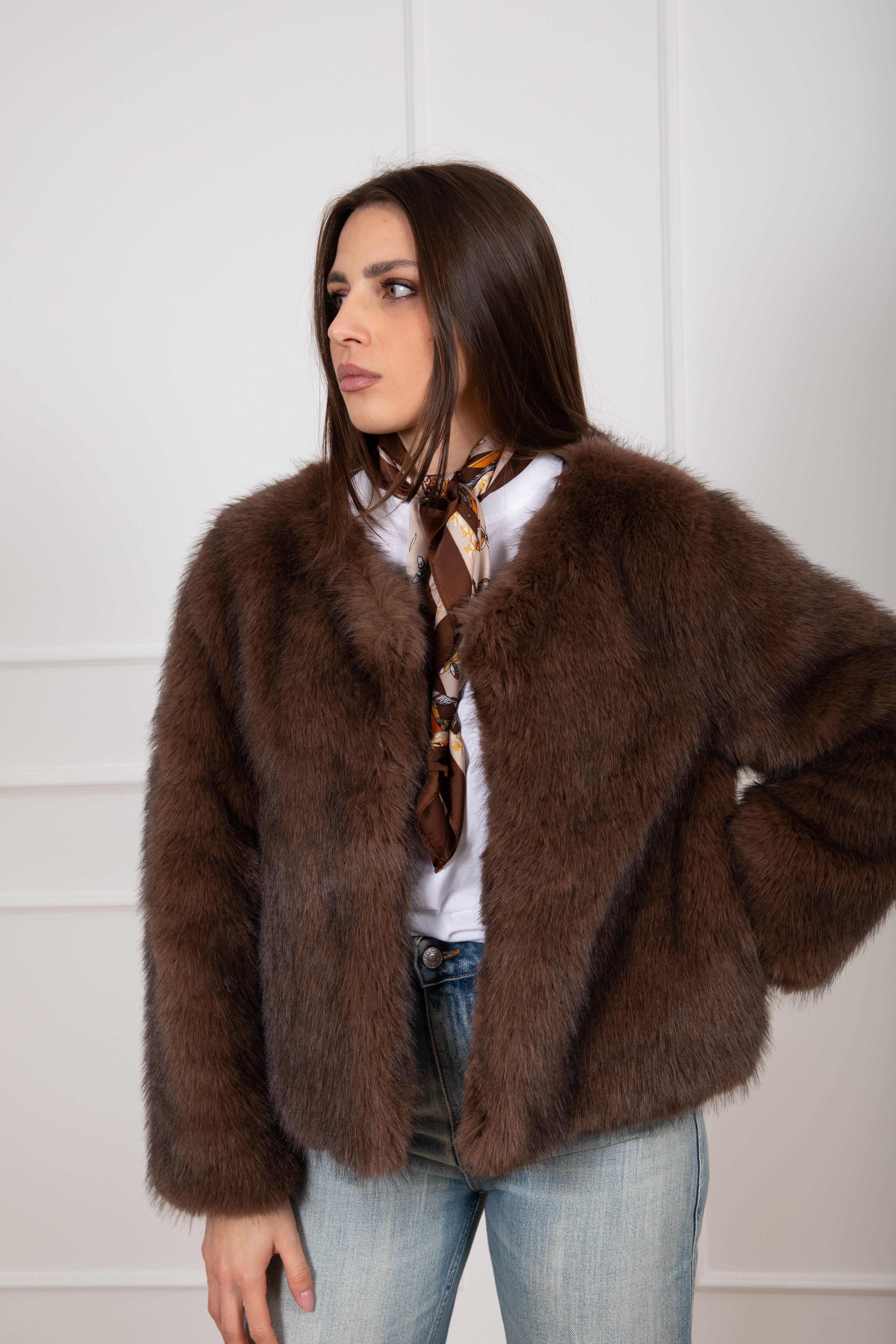 Eco-visone con foulard Susy Mix