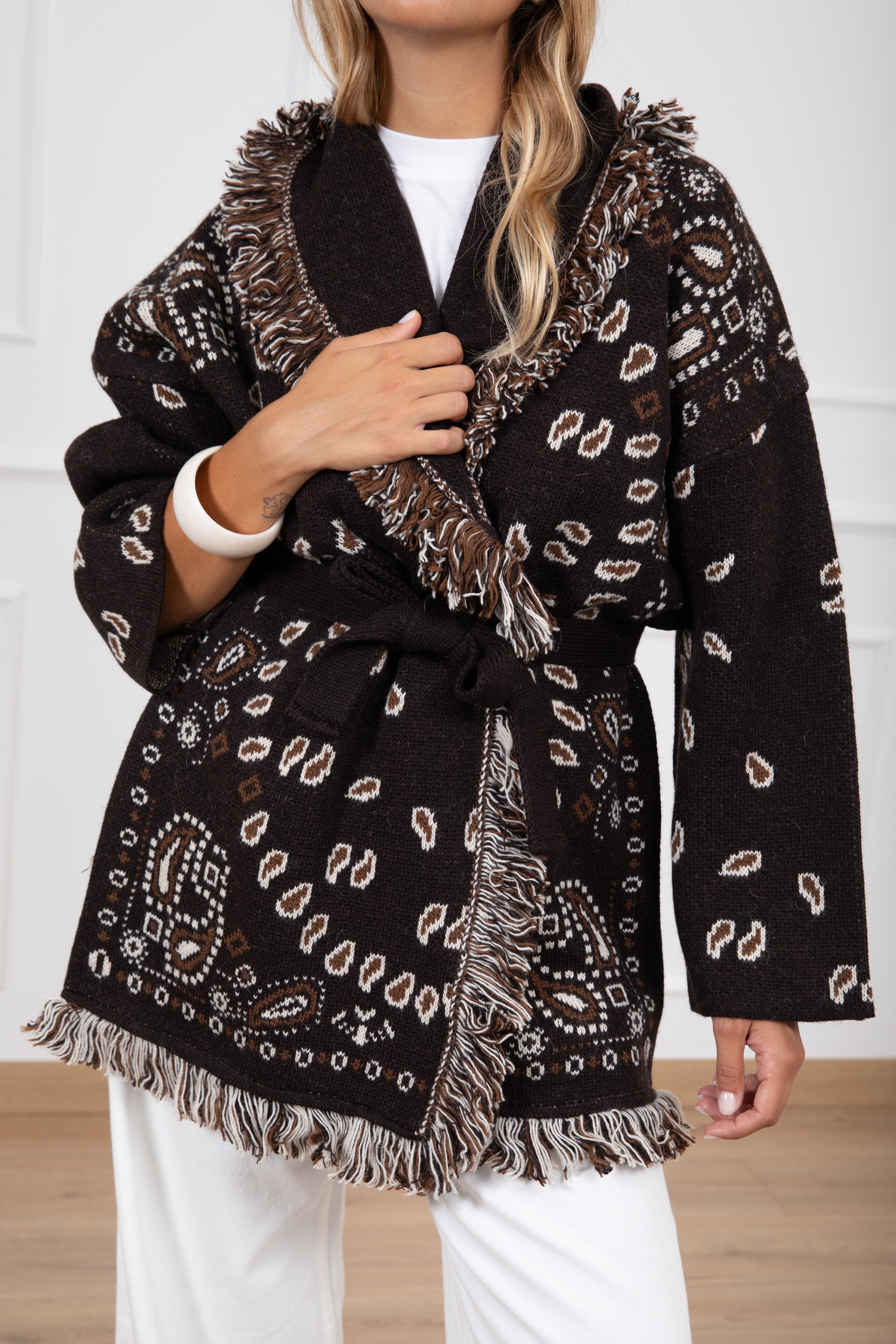 Maxi-cardigan fantasia bandana Tensione IN