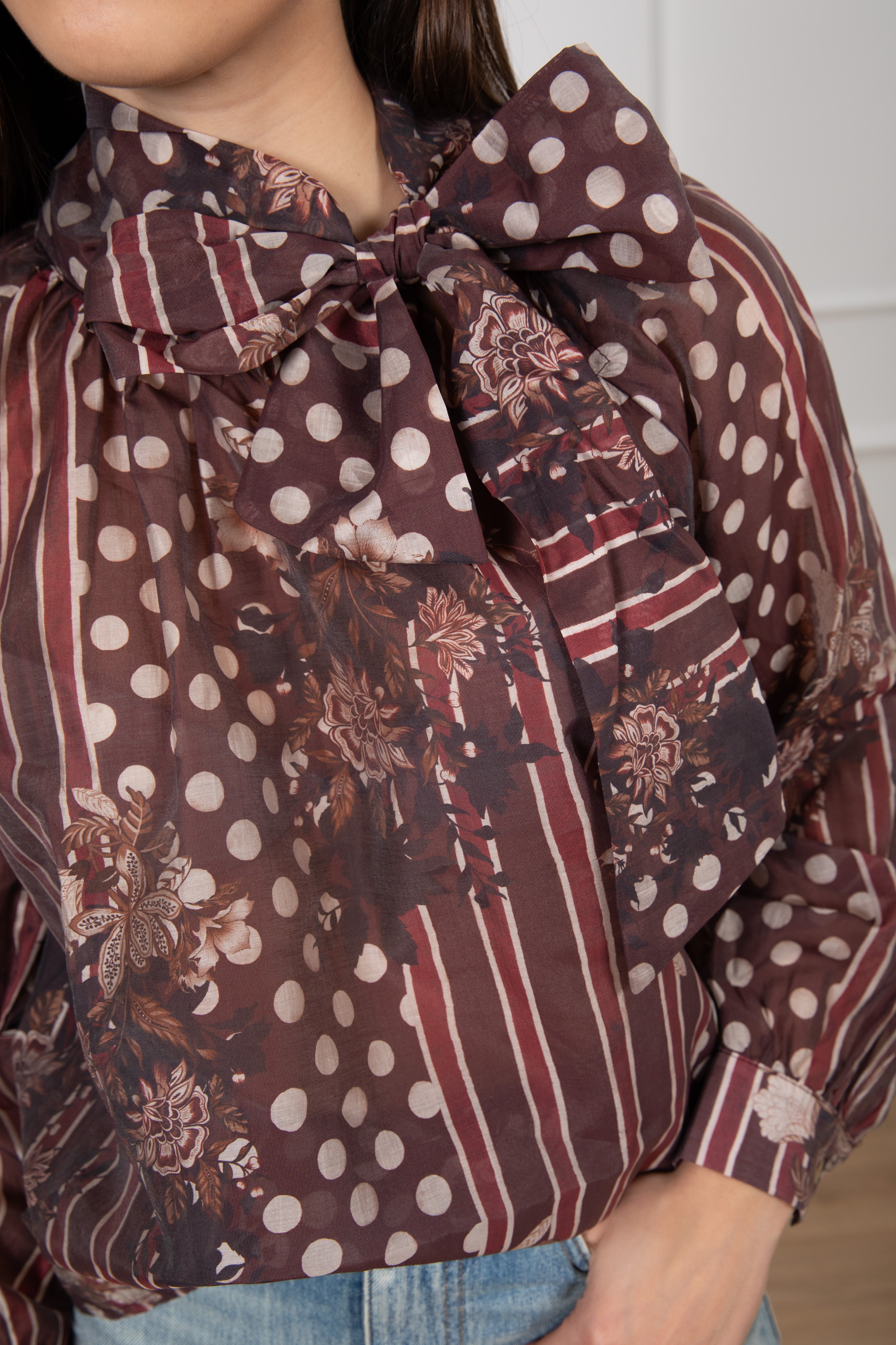 Blusa pois e fiori in lyocell Susy Mix