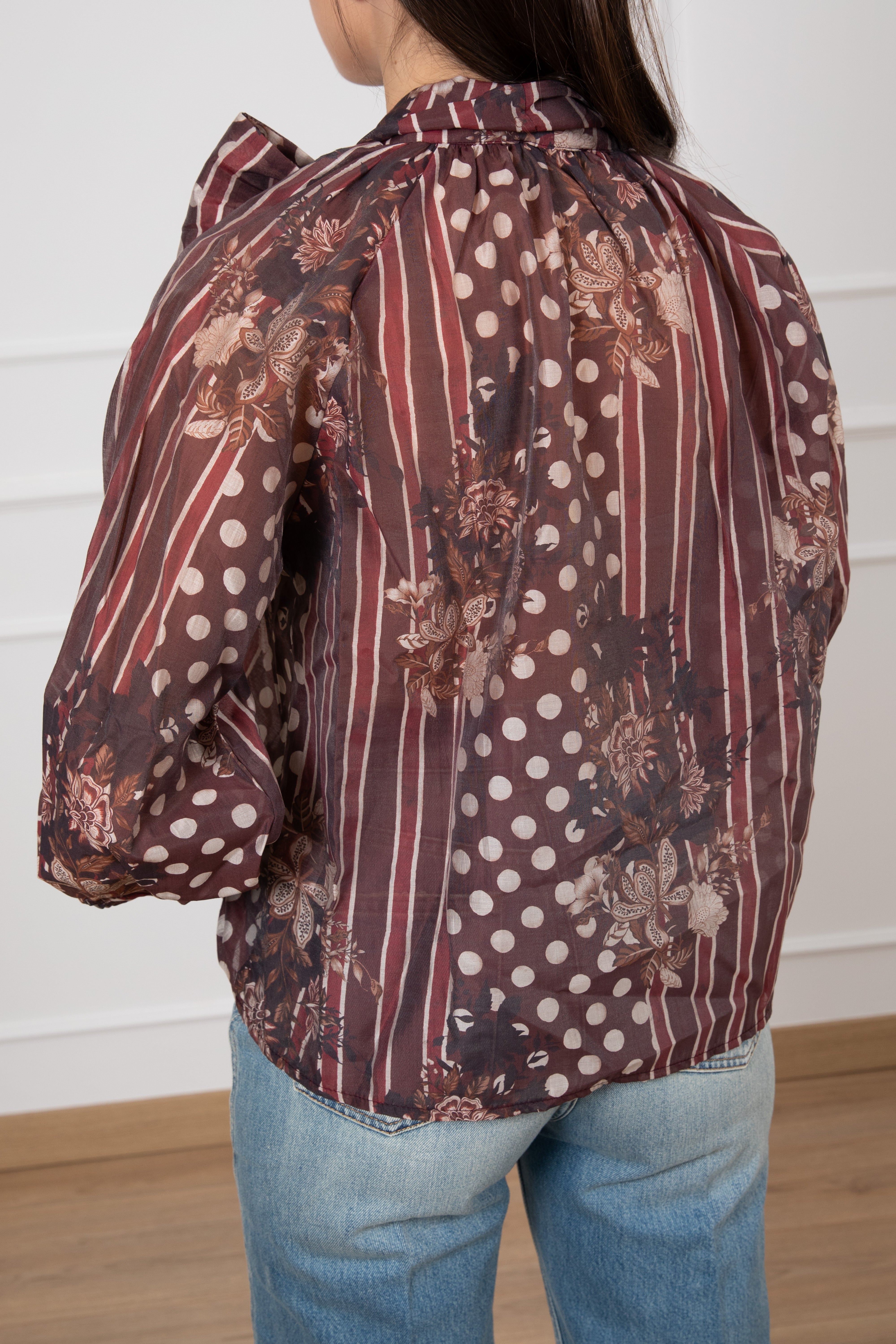 Blusa pois e fiori in lyocell Susy Mix